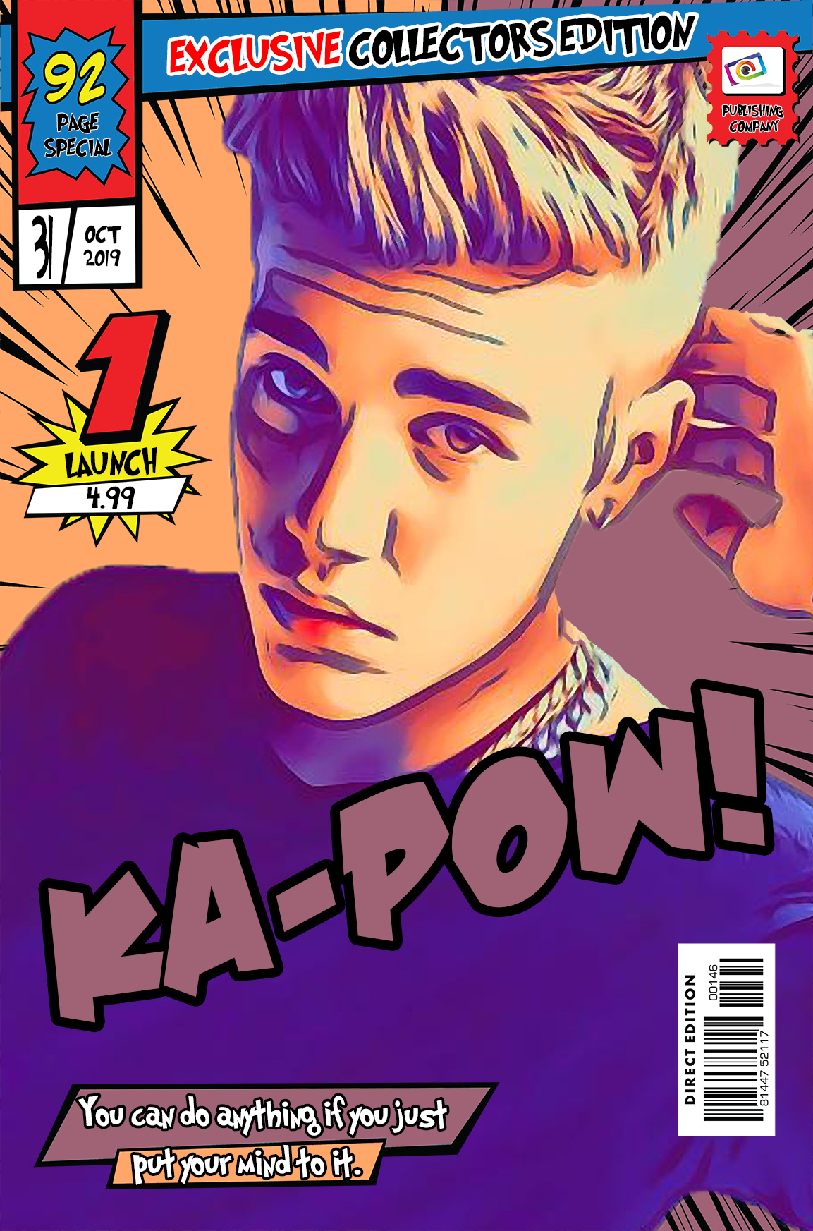 [JUSTIN BIEBER] – Comic Book Cover Art (Available in 3 formats and 3 different sizes)