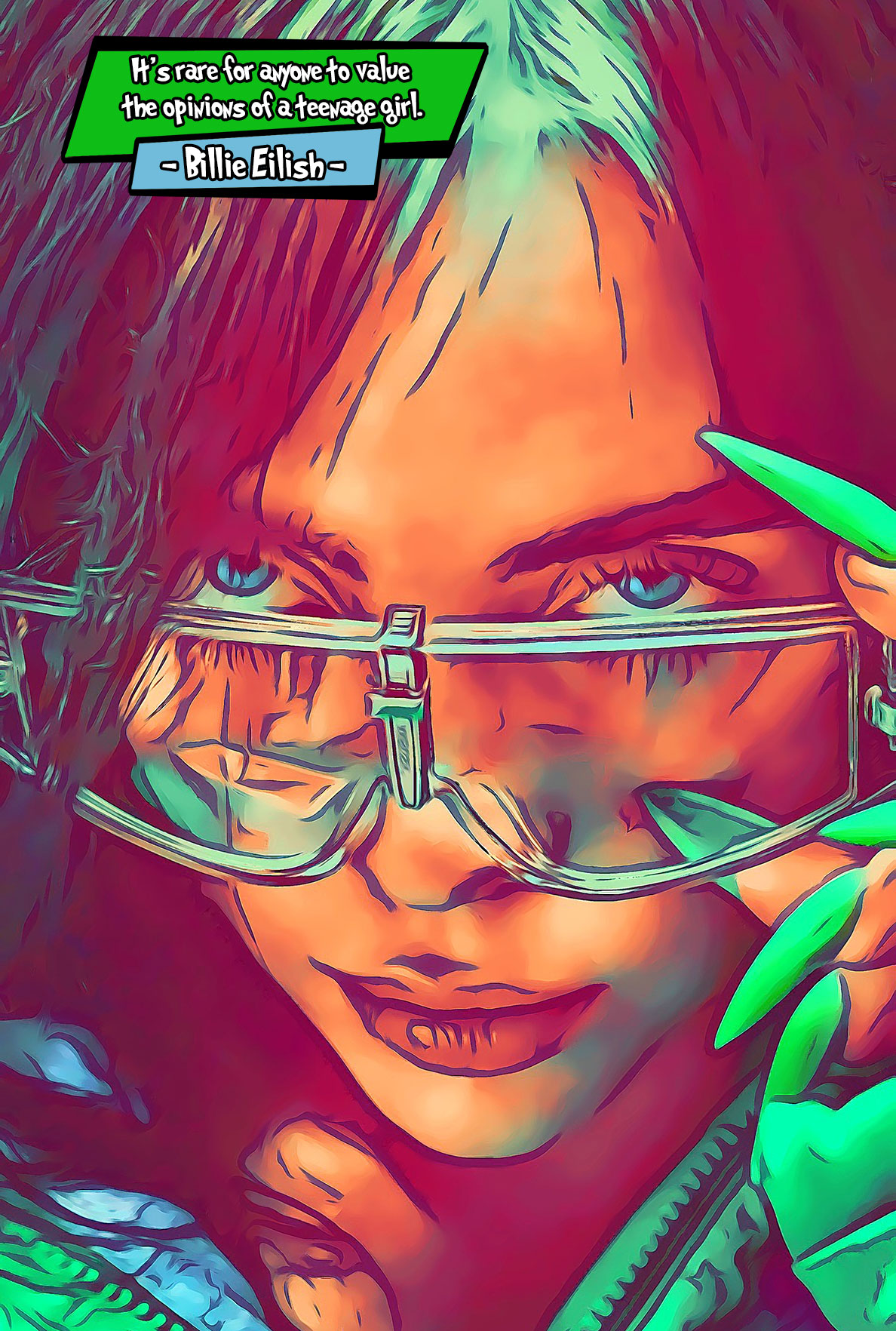 [BILLIE EILISH]– Comic Icons Art (Available in 3 formats and 3 different sizes)