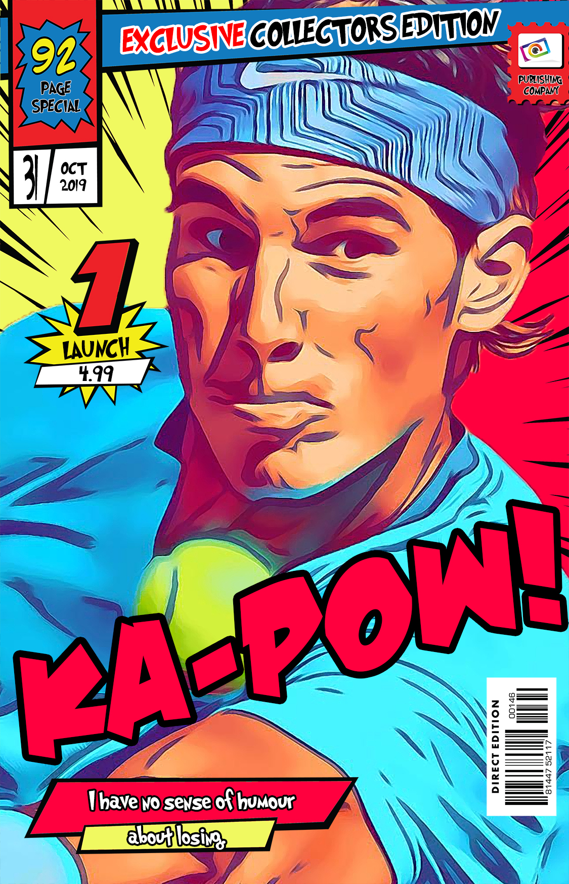 [RAFA NADAL] – Comic Book Cover Art (Available in 3 formats and 3 different sizes)