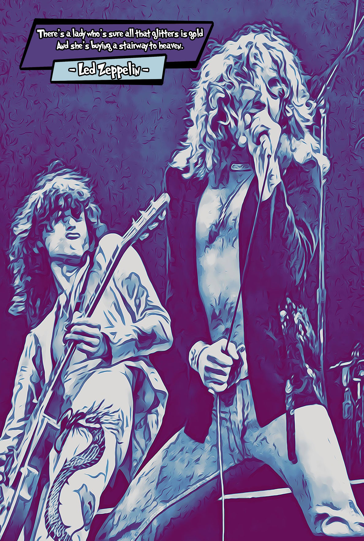 [LED ZEPPELIN]– Comic Icons Art (Available in 3 formats and 3 different sizes)