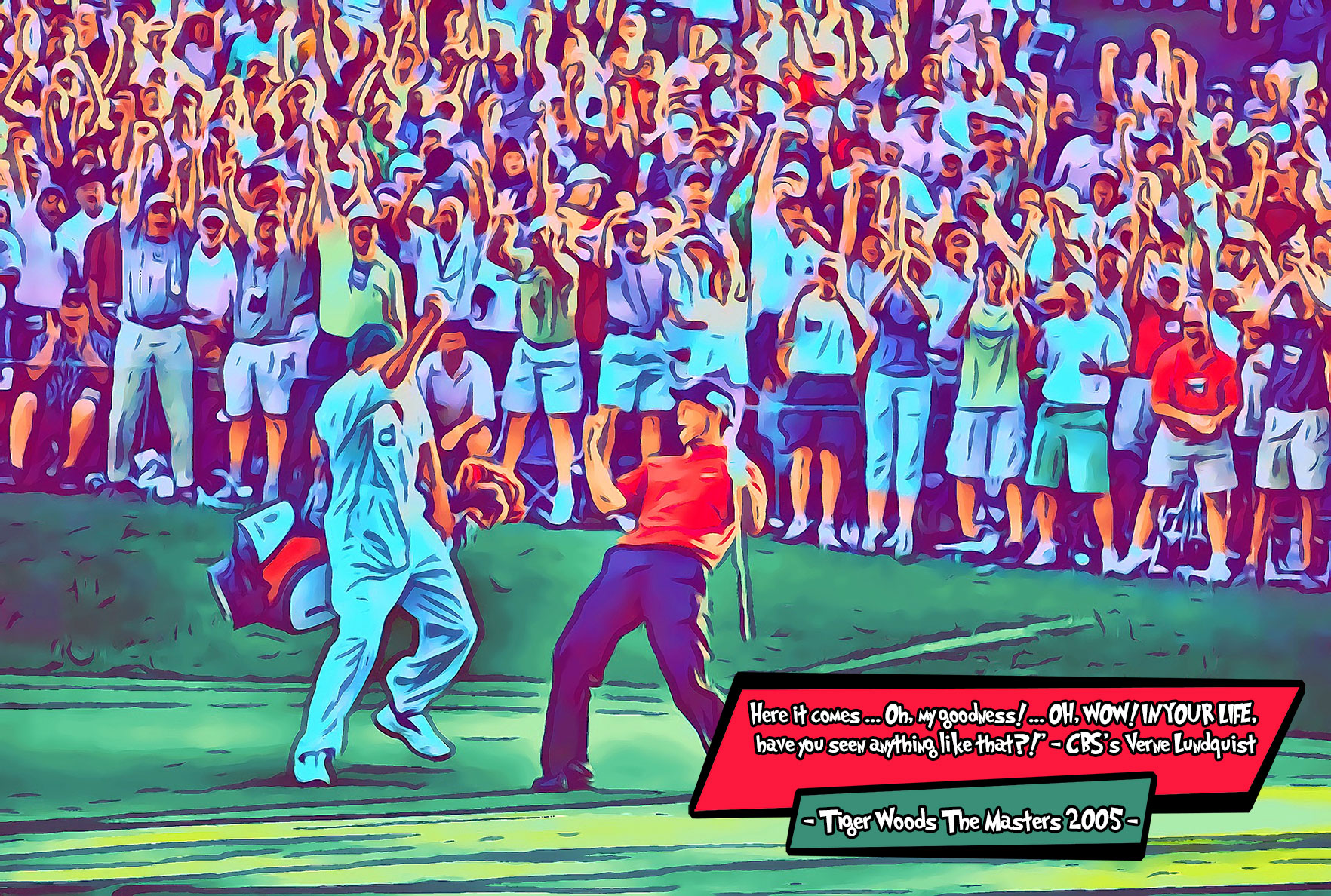 [TIGER WOODS - THE GREATEST PUTT]– Comic Icons Art (Available in 3 formats and 3 different sizes)