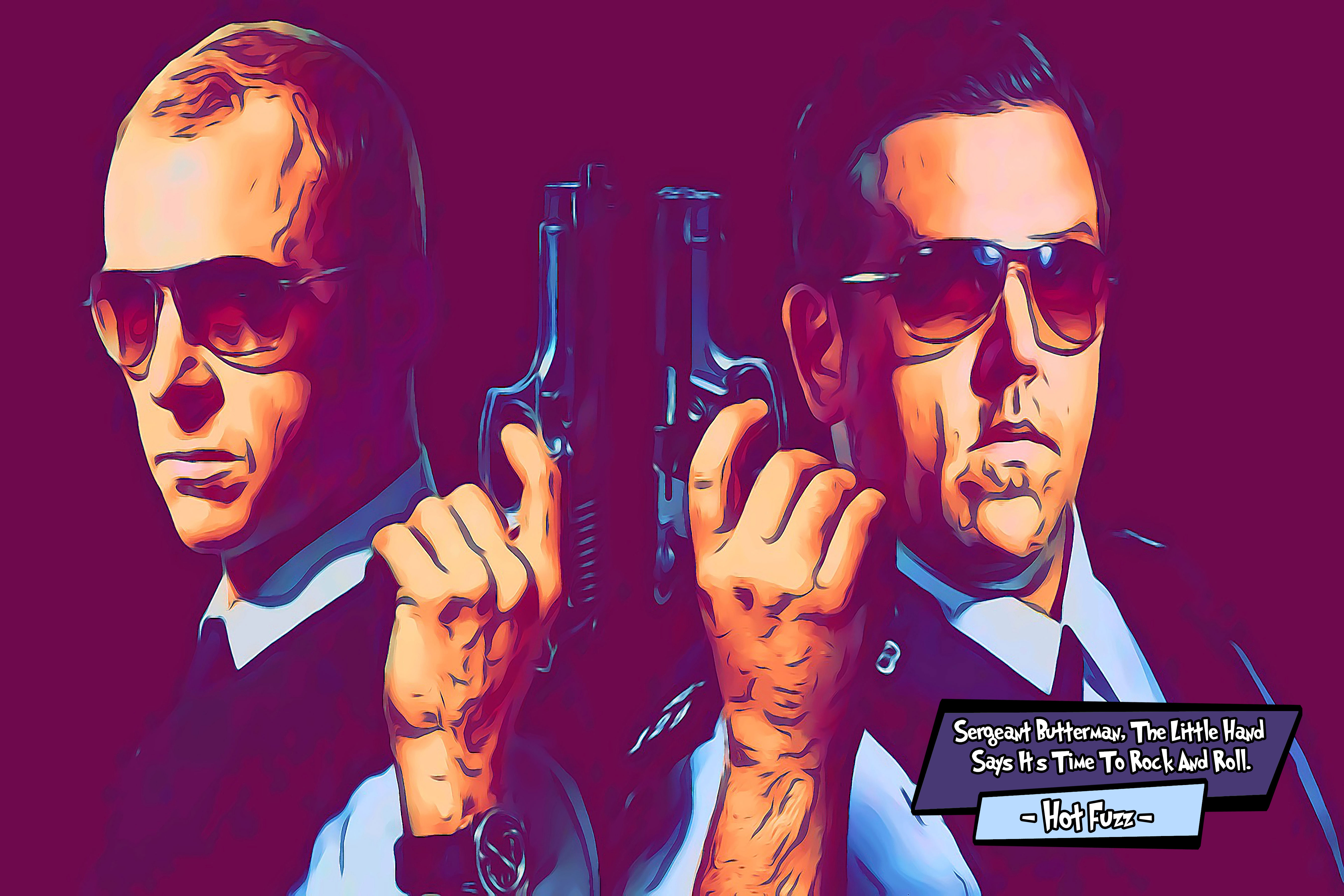 [HOT FUZZ]– Comic Icons Art (Available in 3 formats and 3 different sizes)