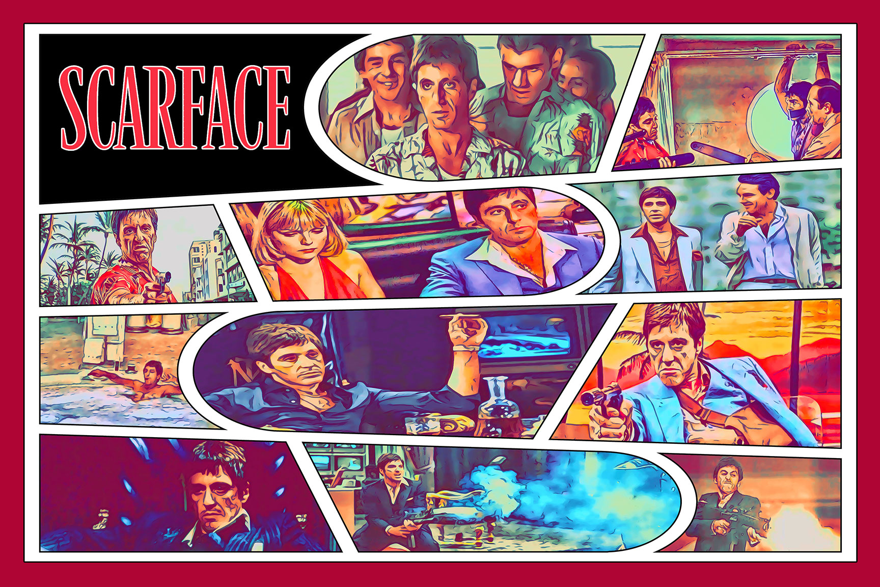 [SCARFACE] – Comic Strip Art (Available in 3 formats and 3 different sizes)