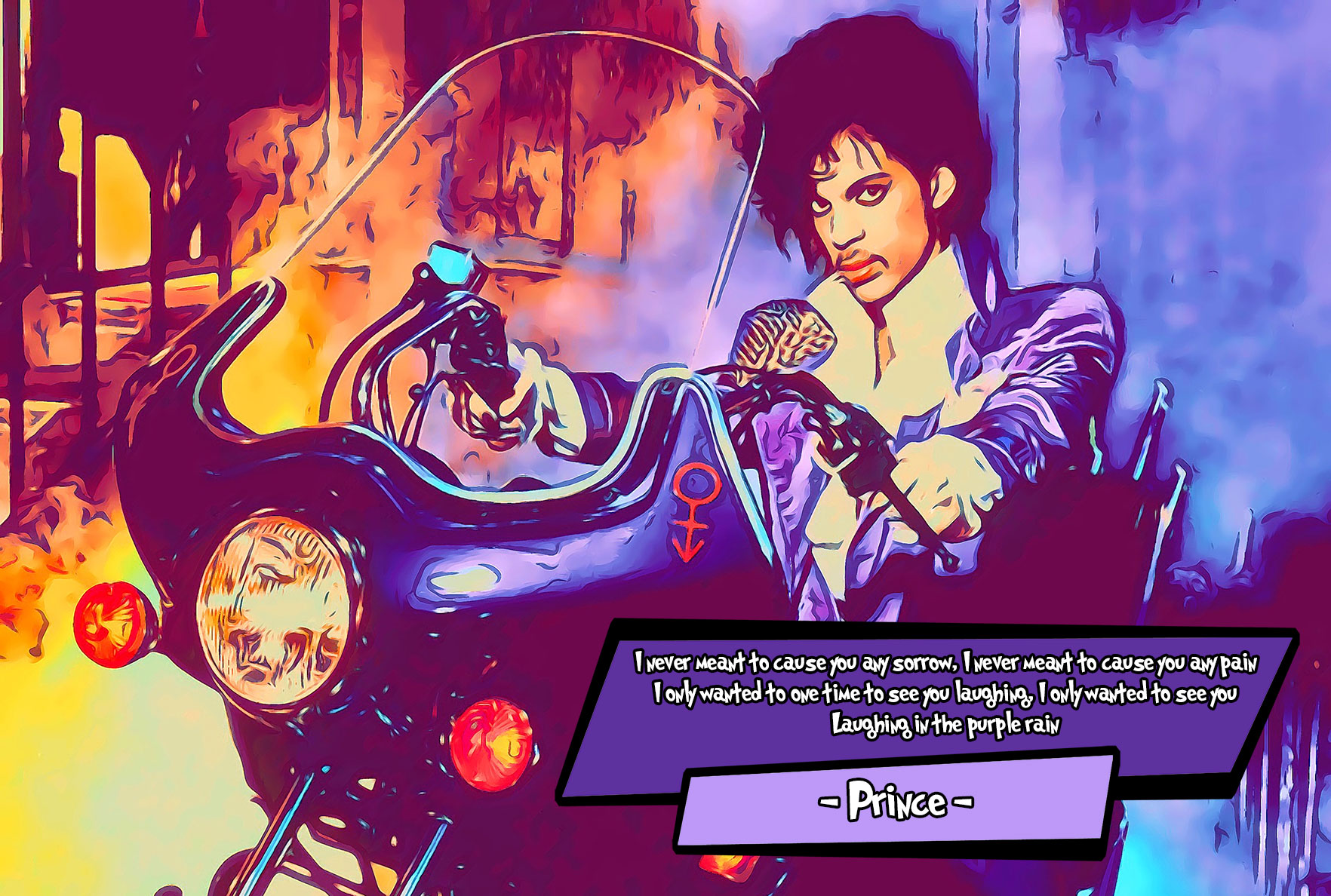 [PRINCE - PURPLE RAIN]– Comic Icons Art (Available in 3 formats and 3 different sizes)