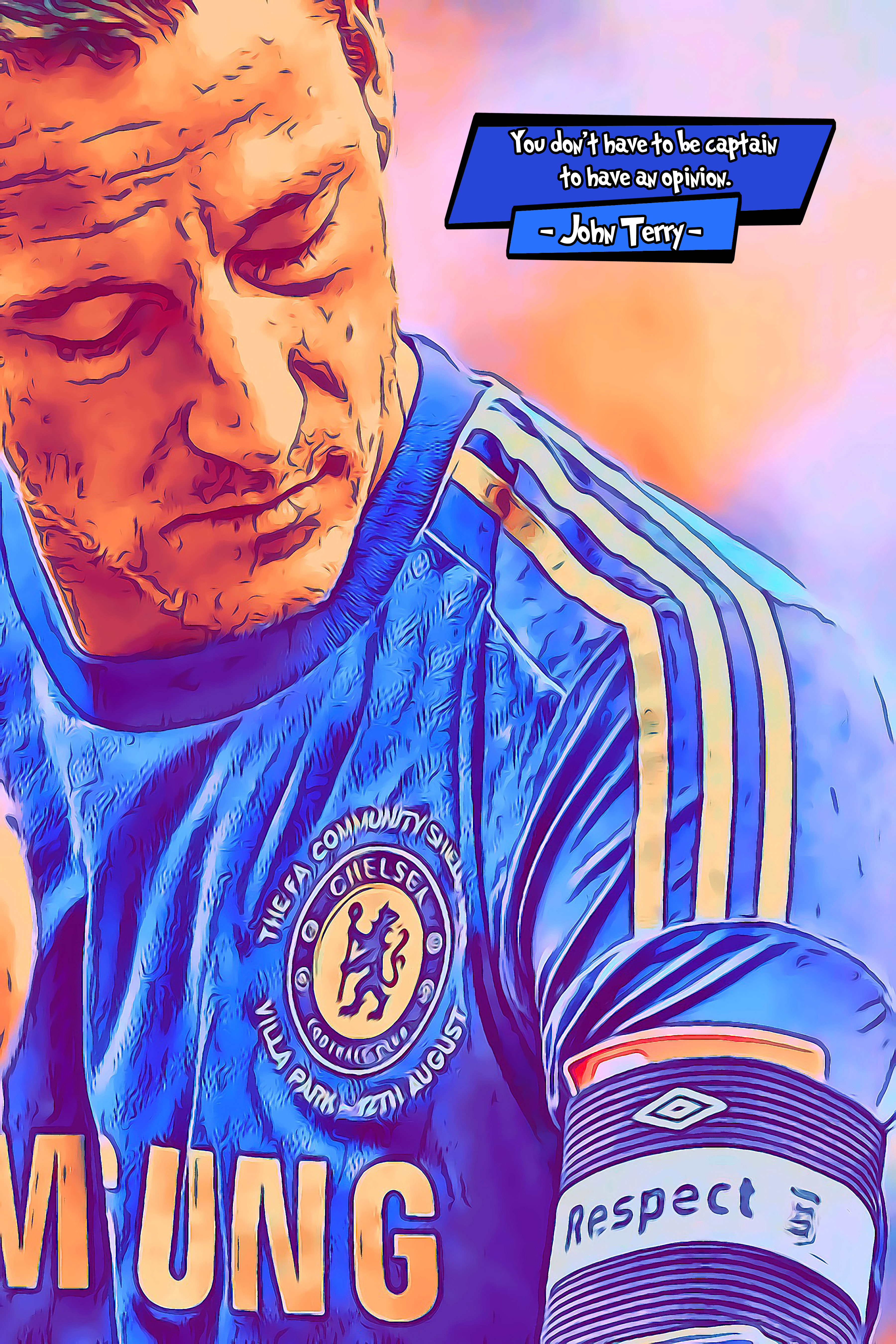 [JOHN TERRY]– Comic Icons Art (Available in 3 formats and 3 different sizes)