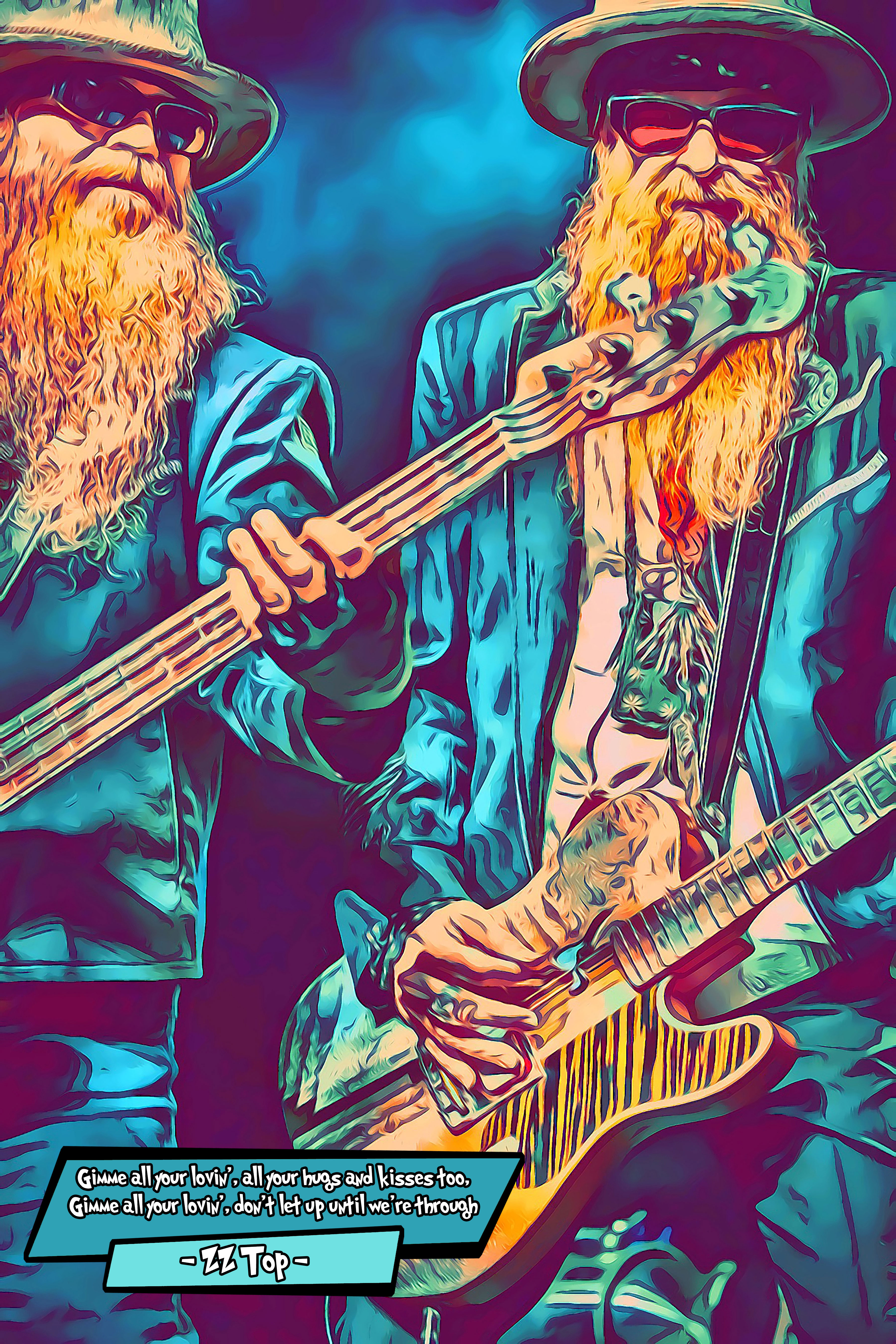 [ZZ TOP]– Comic Icons Art (Available in 3 formats and 3 different sizes)