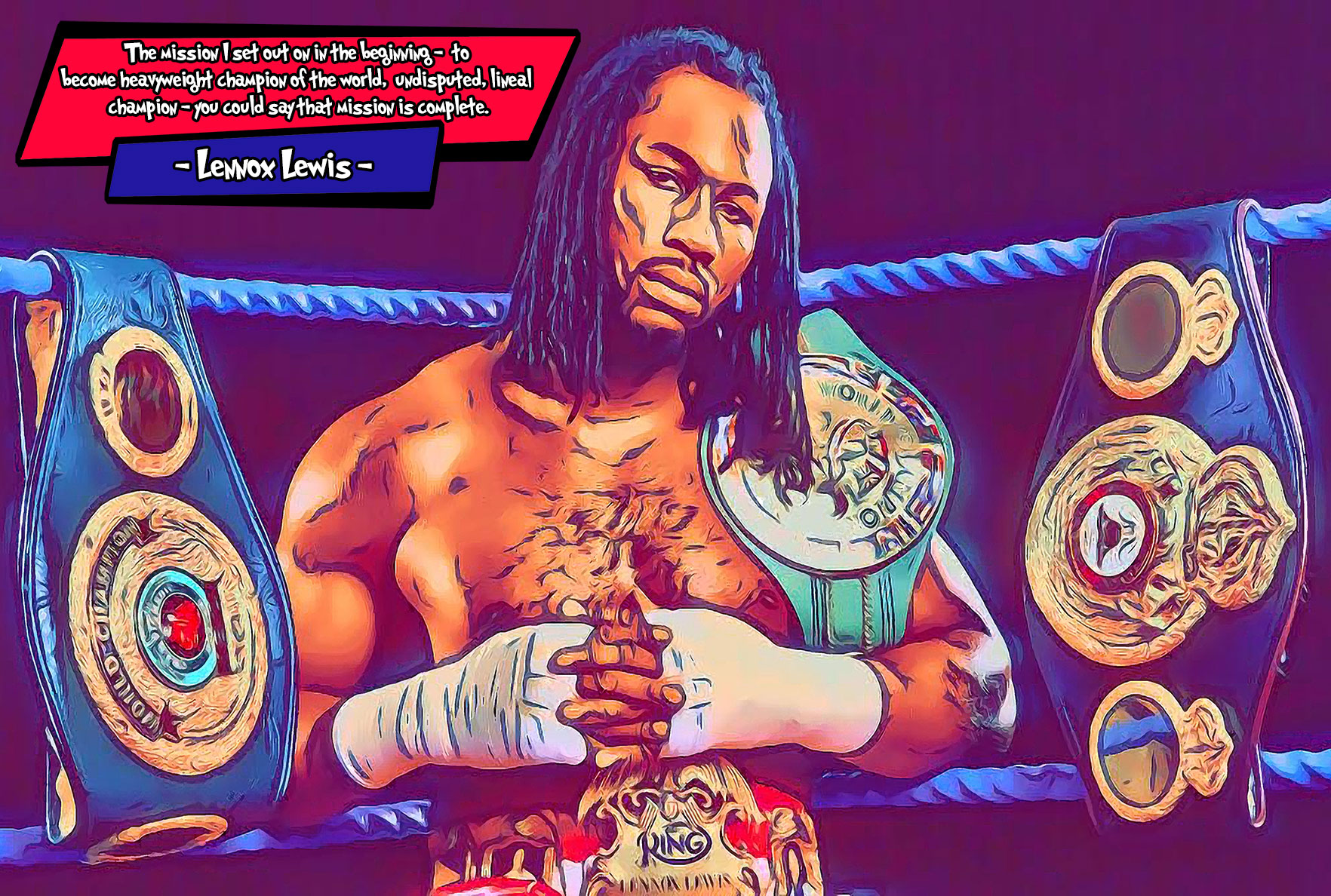 [LENNOX LEWIS]– Comic Icons Art (Available in 3 formats and 3 different sizes)