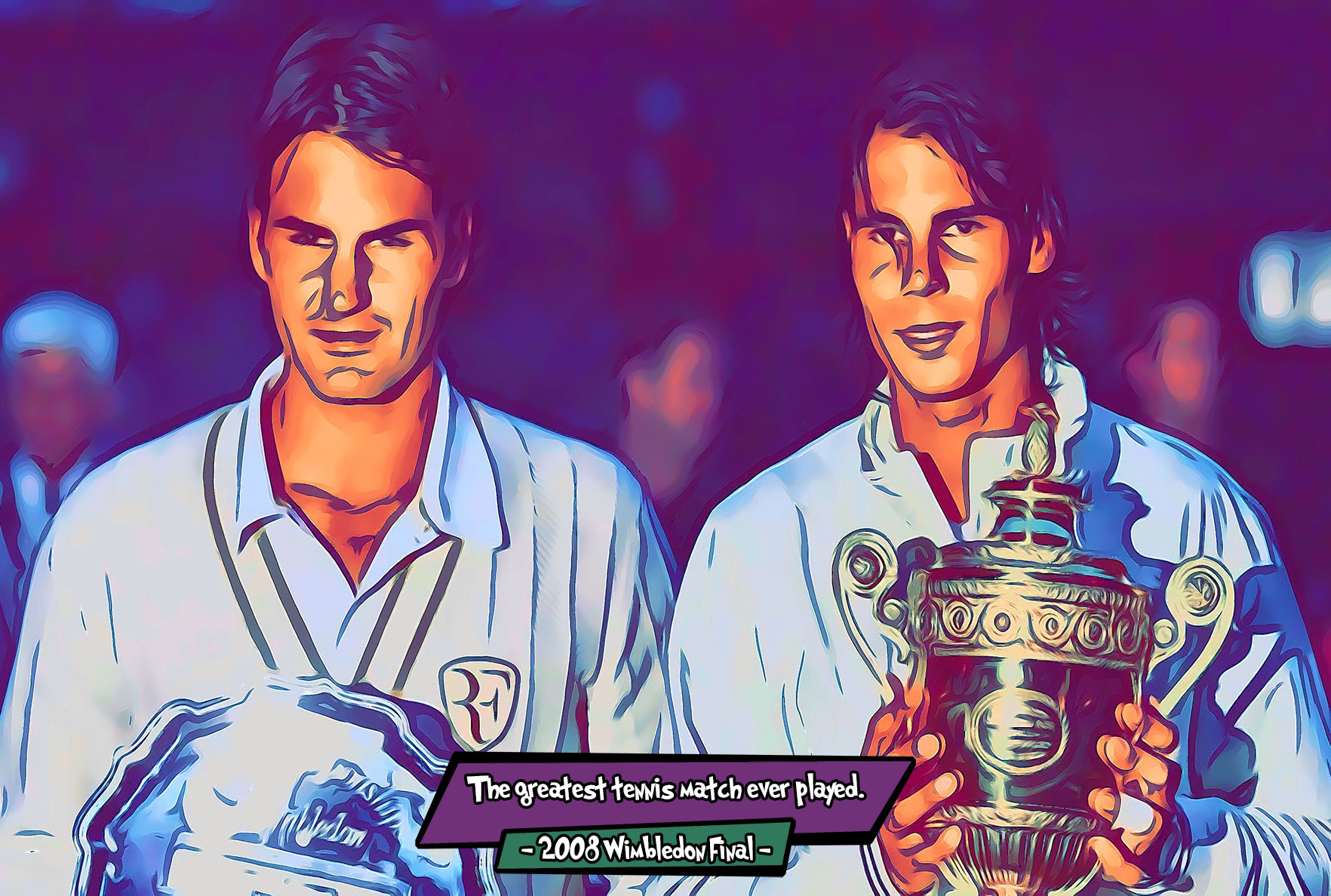 [FEDERER AND NADAL]– Comic Icons Art (Available in 3 formats and 3 different sizes)