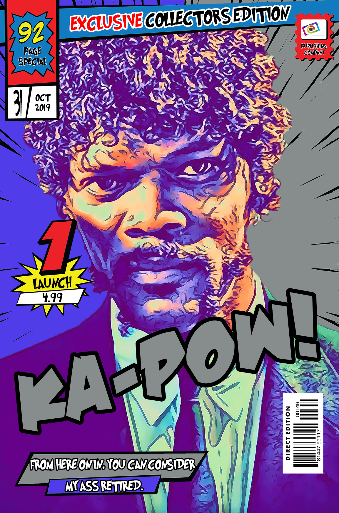 [JULES WINNFIELD - PULP FICTION] – Comic Book Cover Art (Available in 3 formats and 3 different sizes)