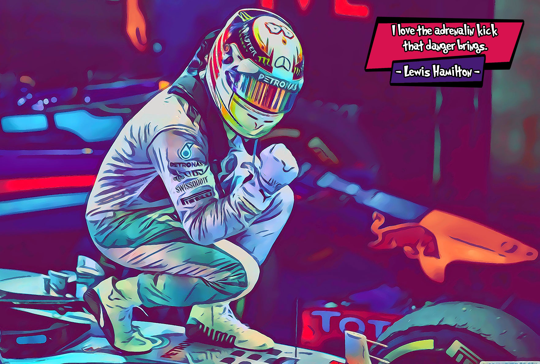 [LEWIS HAMILTON]– Comic Icons Art (Available in 3 formats and 3 different sizes)