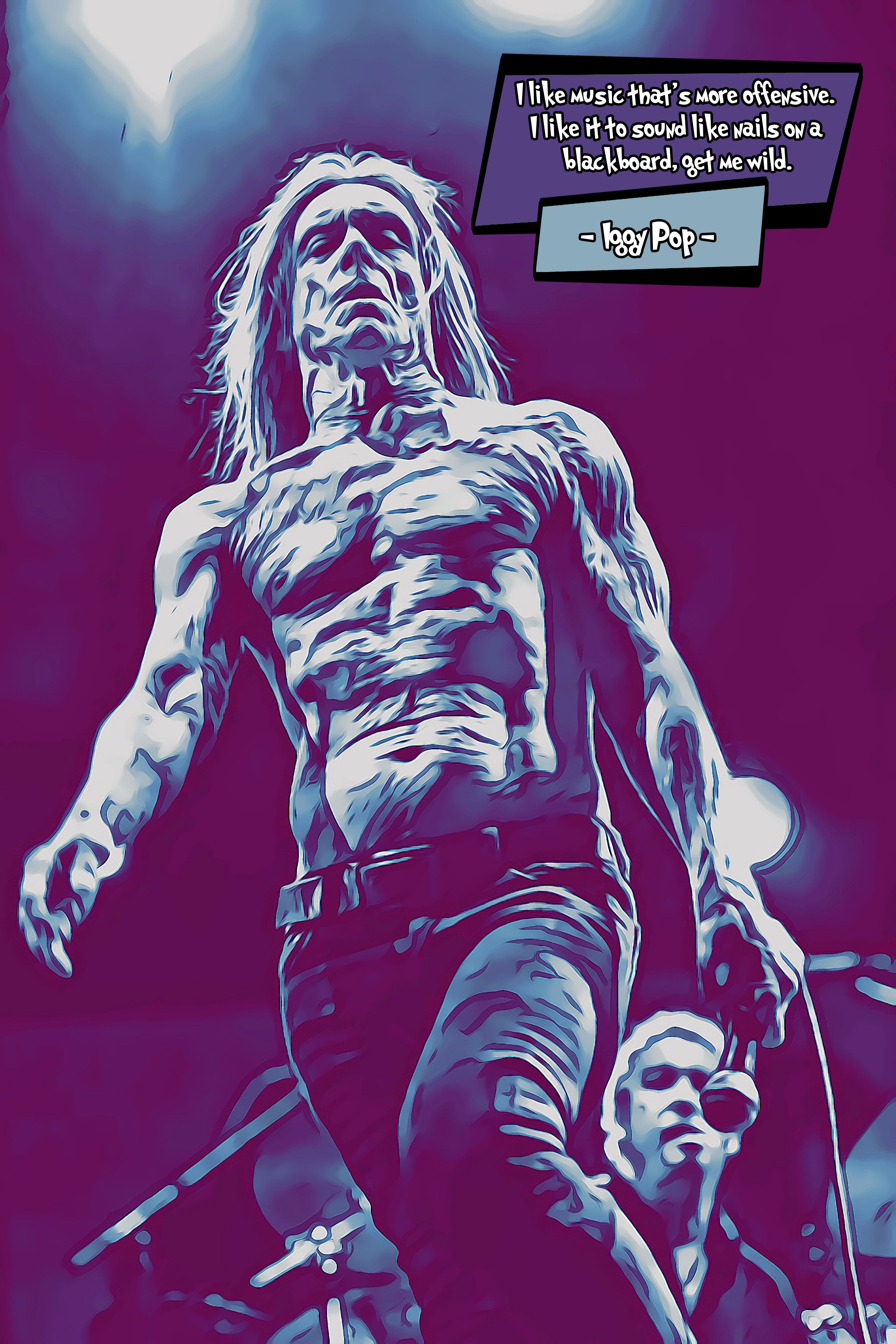 [IGGY POP]– Comic Icons Art (Available in 3 formats and 3 different sizes)