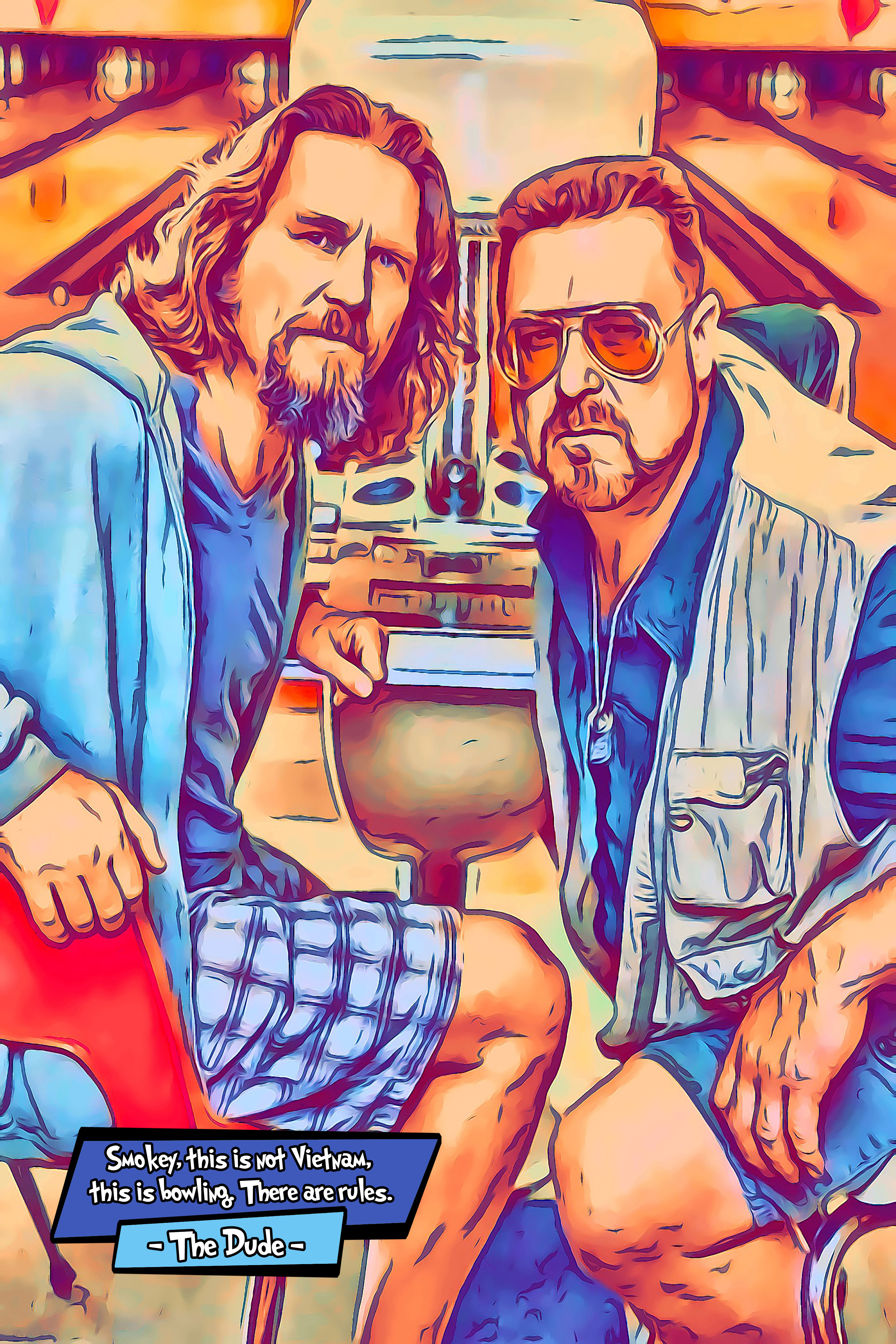 [THE DUDE - THE BIG LEBOWSKI]– Comic Icons Art (Available in 3 formats and 3 different sizes)