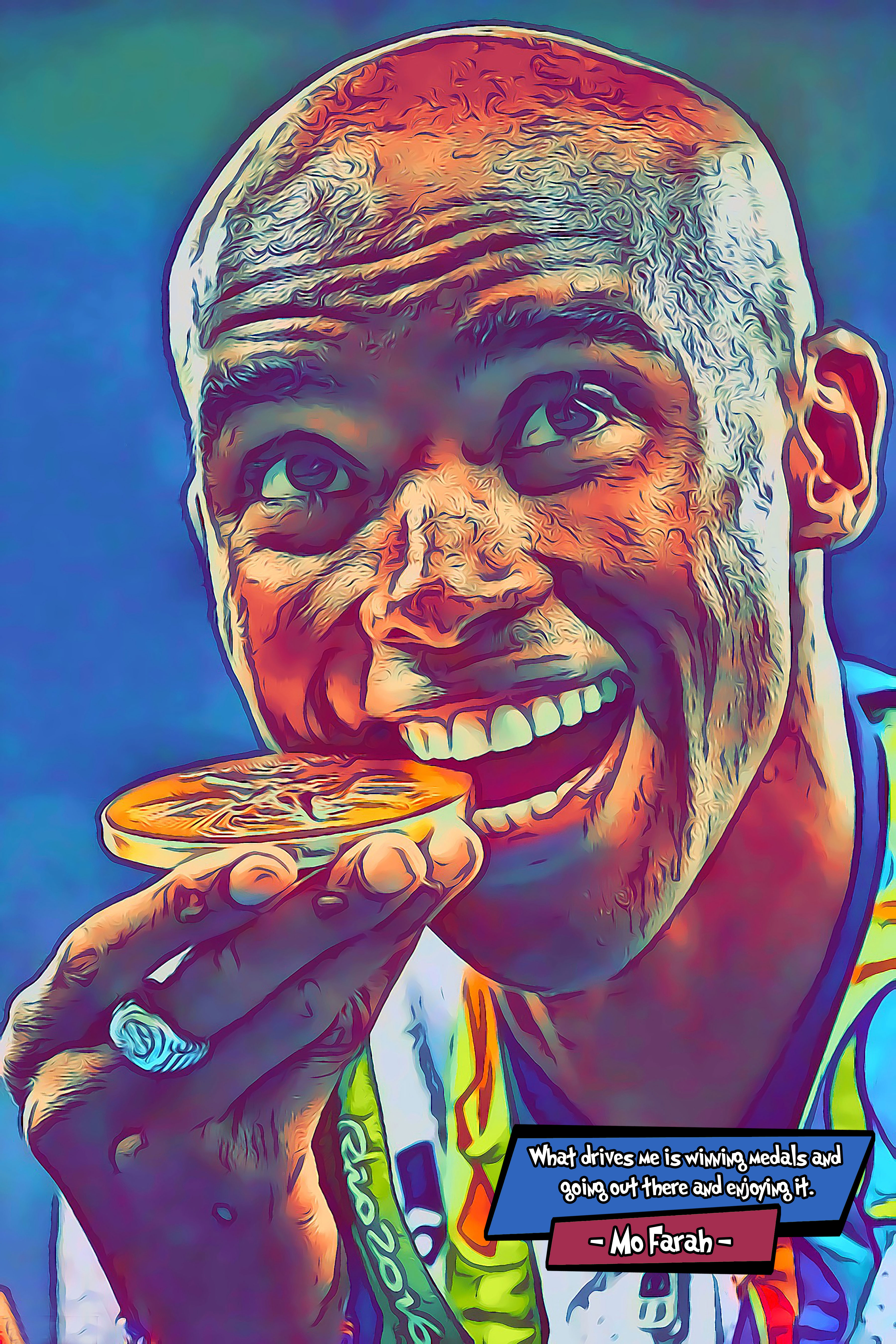 [MO FARAH]– Comic Icons Art (Available in 3 formats and 3 different sizes)