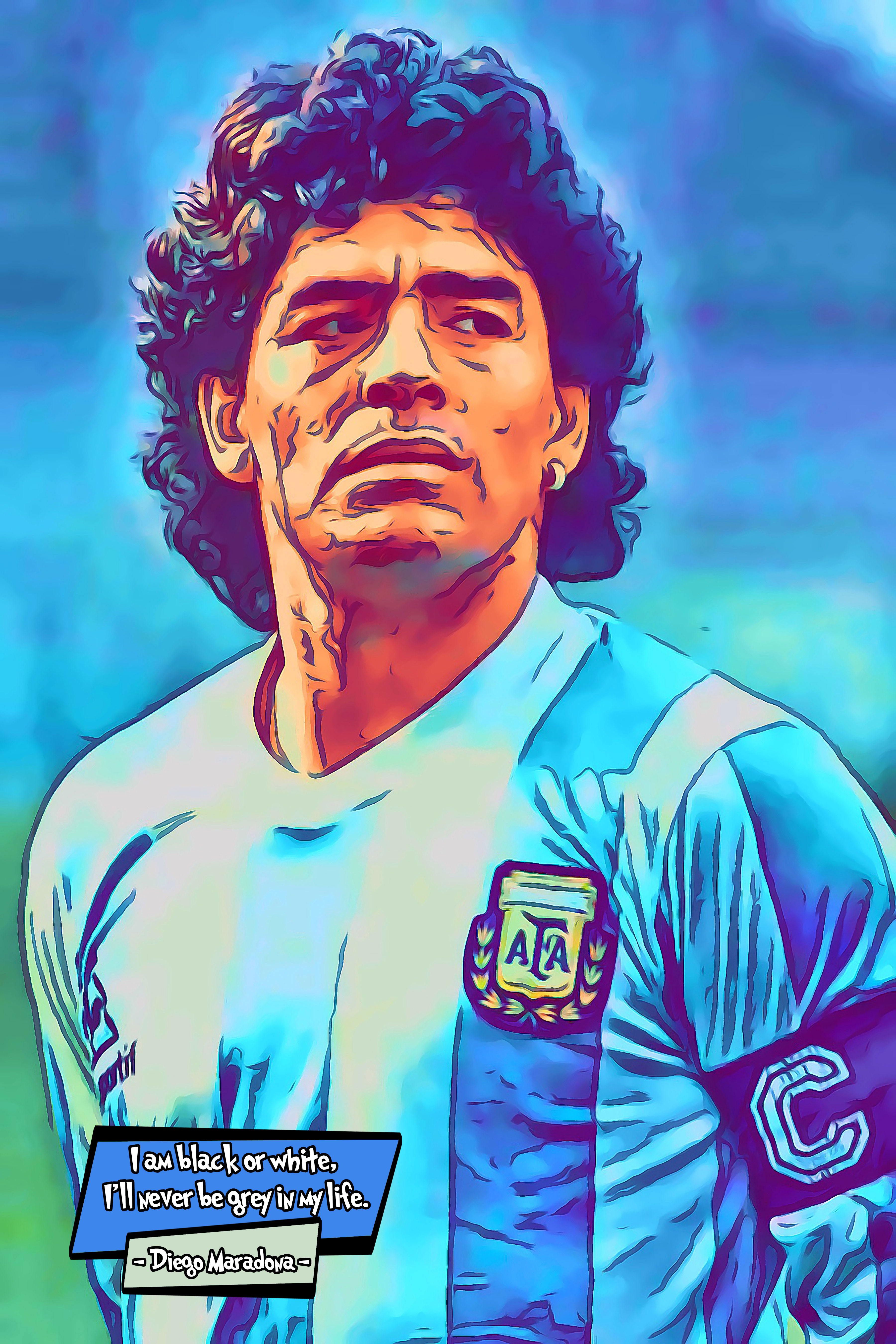 [DIEGO MARADONA]– Comic Icons Art (Available in 3 formats and 3 different sizes)