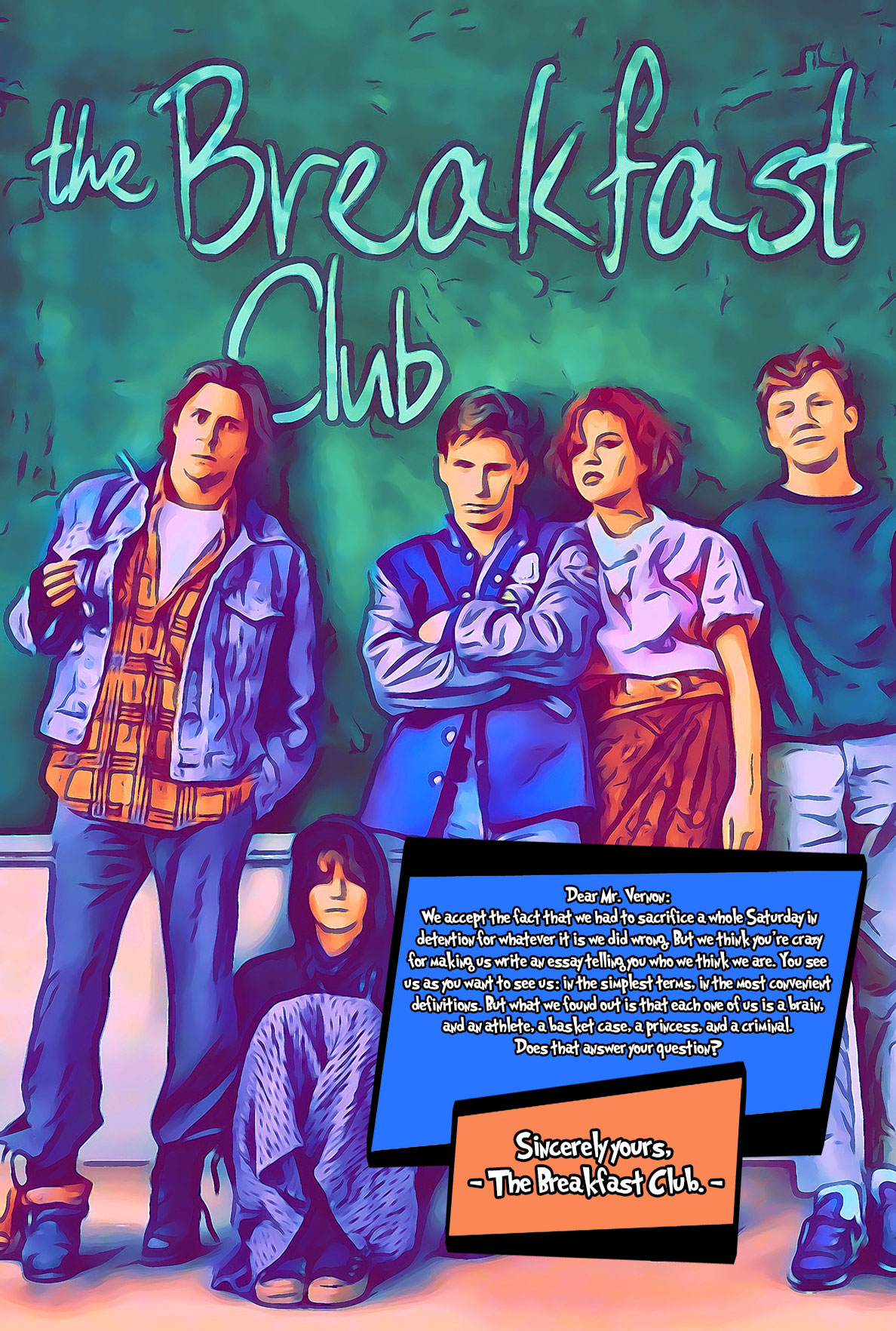 [THE BREAKFAST CLUB]– Comic Icons Art (Available in 3 formats and 3 different sizes)