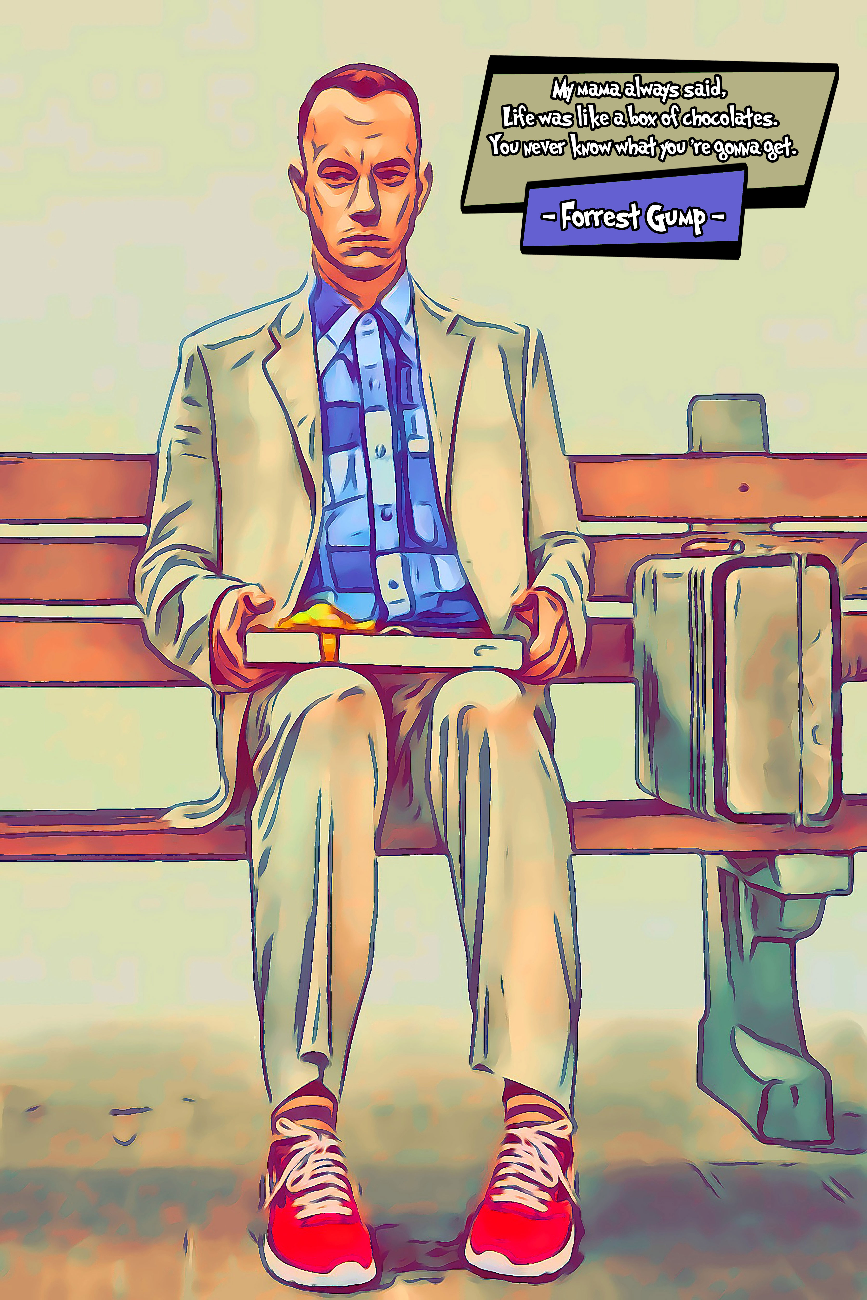 [FORREST GUMP]– Comic Icons Art (Available in 3 formats and 3 different sizes)