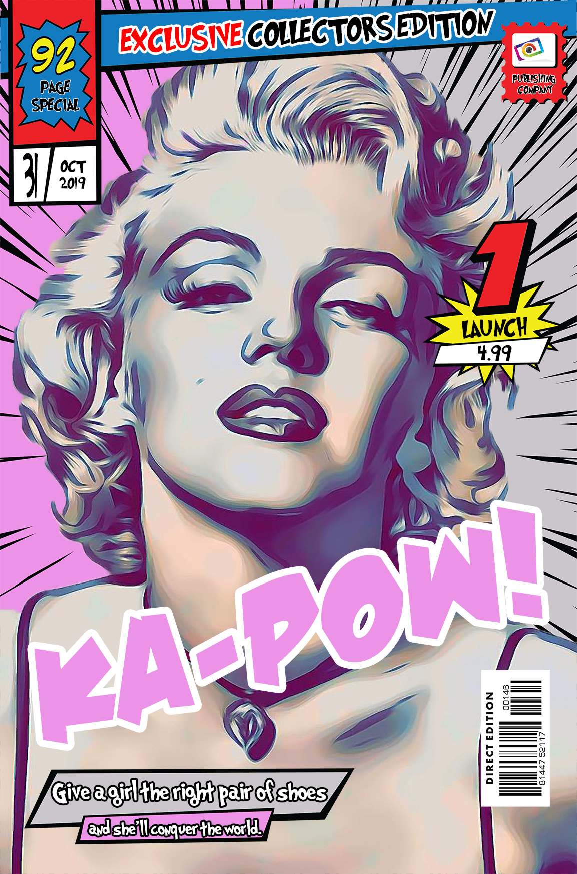 [MARILYN MONROE] – Comic Book Cover Art (Available in 3 formats and 3 different sizes)