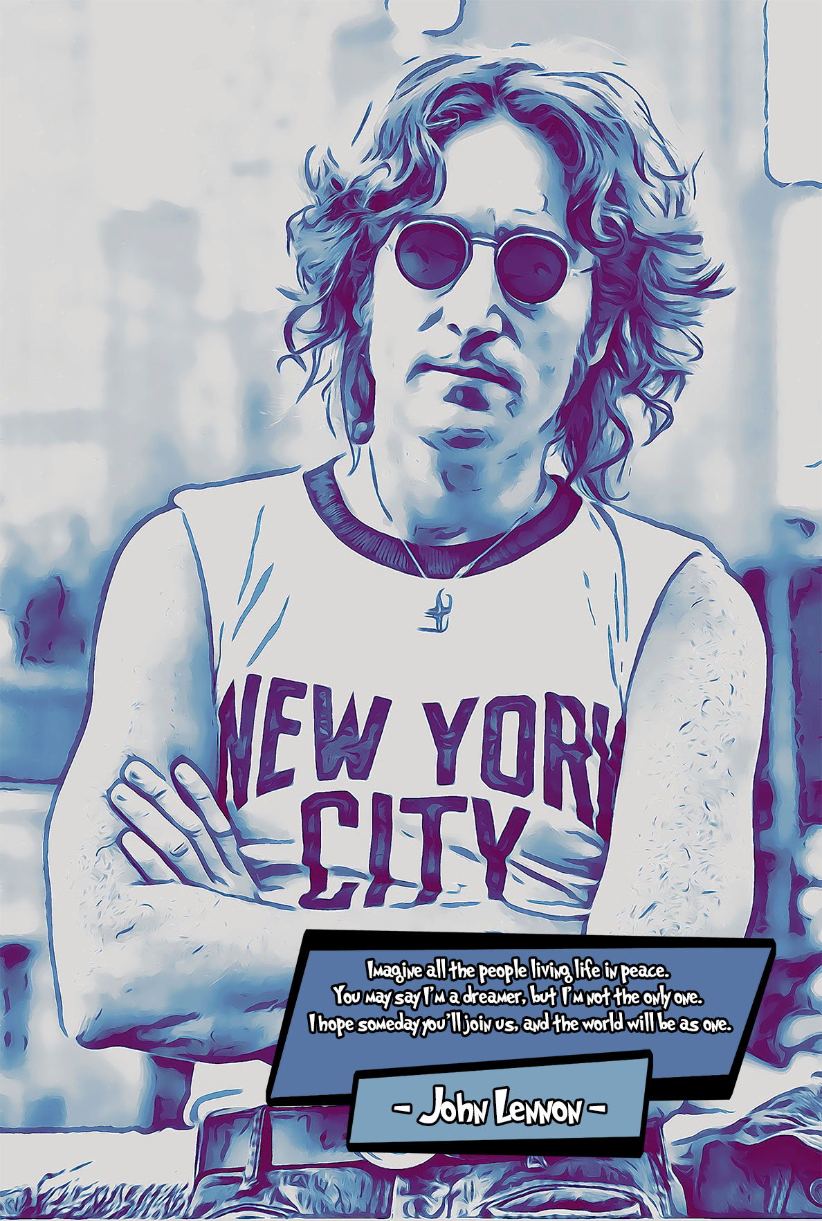 [JOHN LENNON]– Comic Icons Art (Available in 3 formats and 3 different sizes)