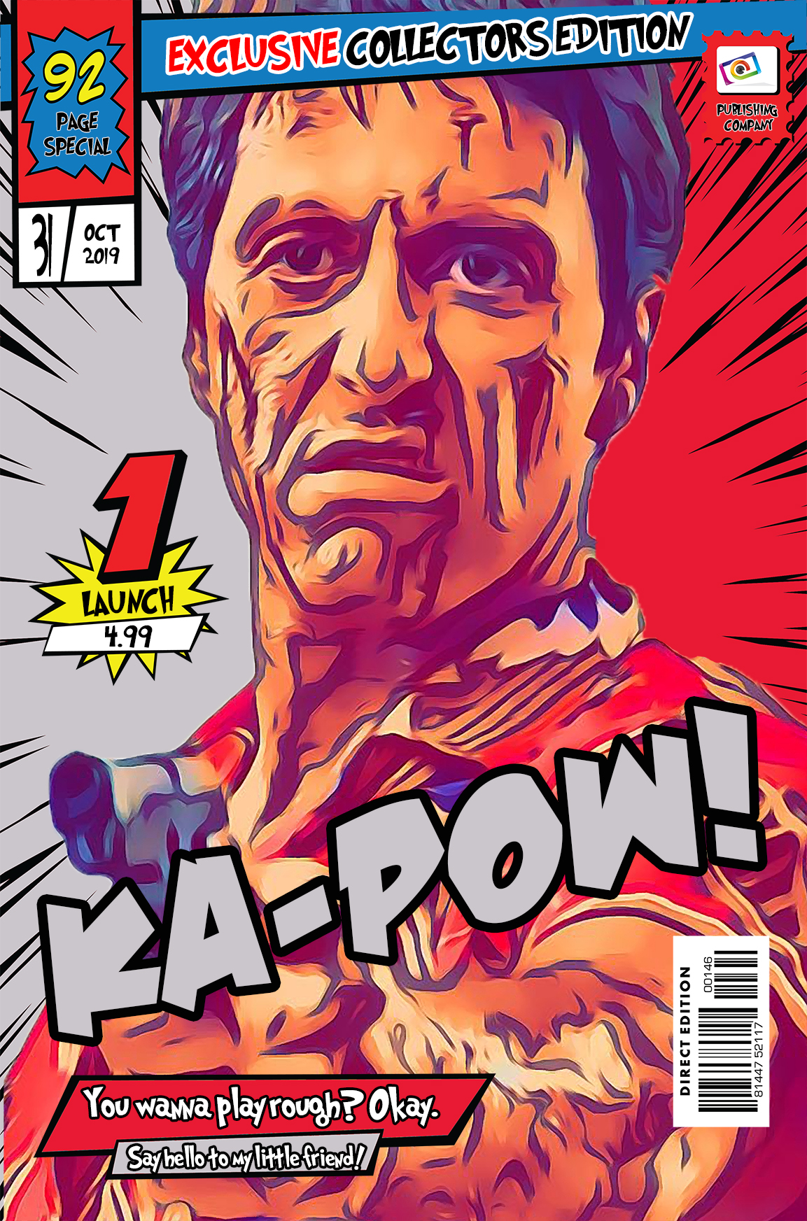 [TONY MONTANA - SCARFACE] – Comic Book Cover Art (Available in 3 formats and 3 different sizes)