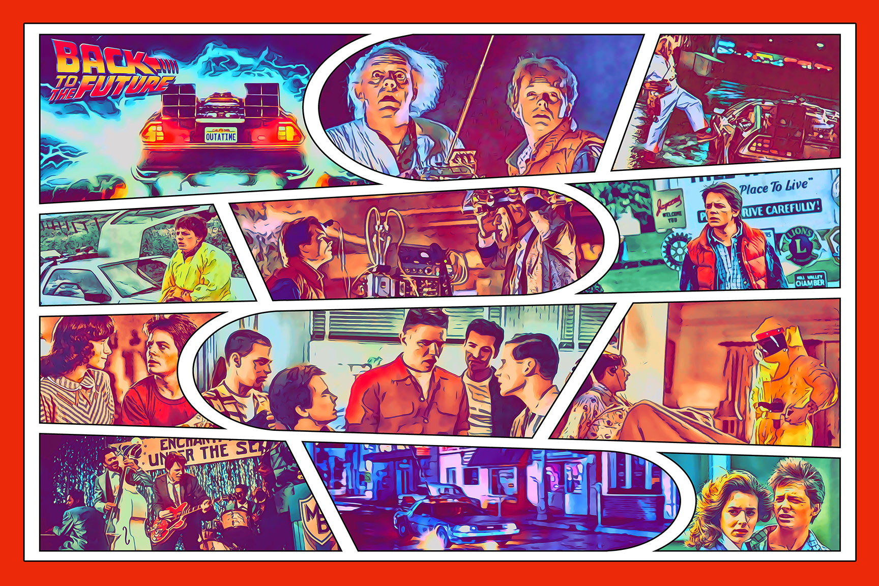 [BACK TO THE FUTURE] – Comic Strip Art (Available in 3 formats and 3 different sizes)