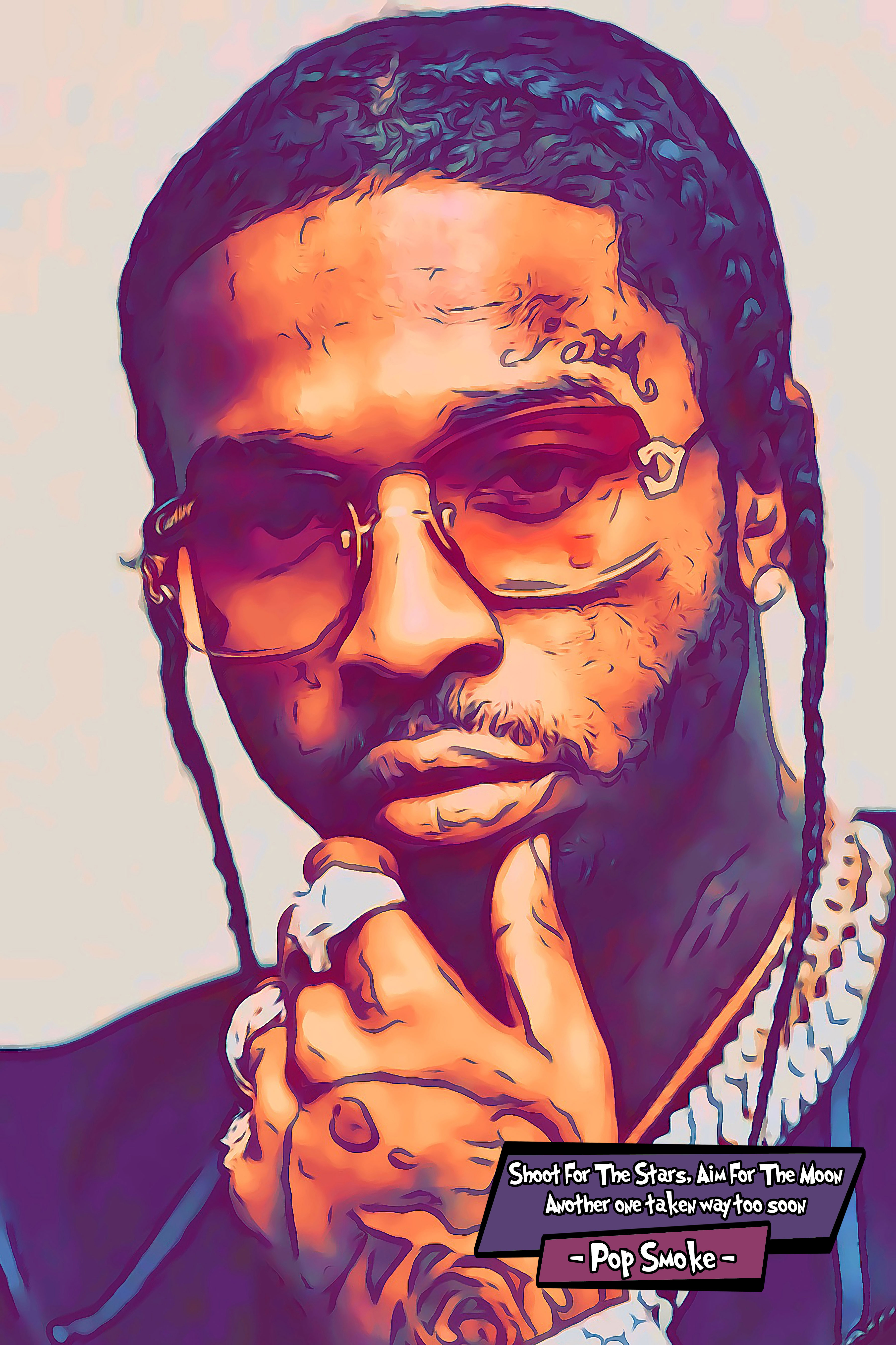 [POP SMOKE]– Comic Icons Art (Available in 3 formats and 3 different sizes)