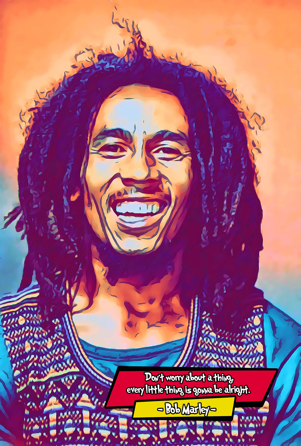 [BOB MARLEY]– Comic Icons Art (Available in 3 formats and 3 different sizes)
