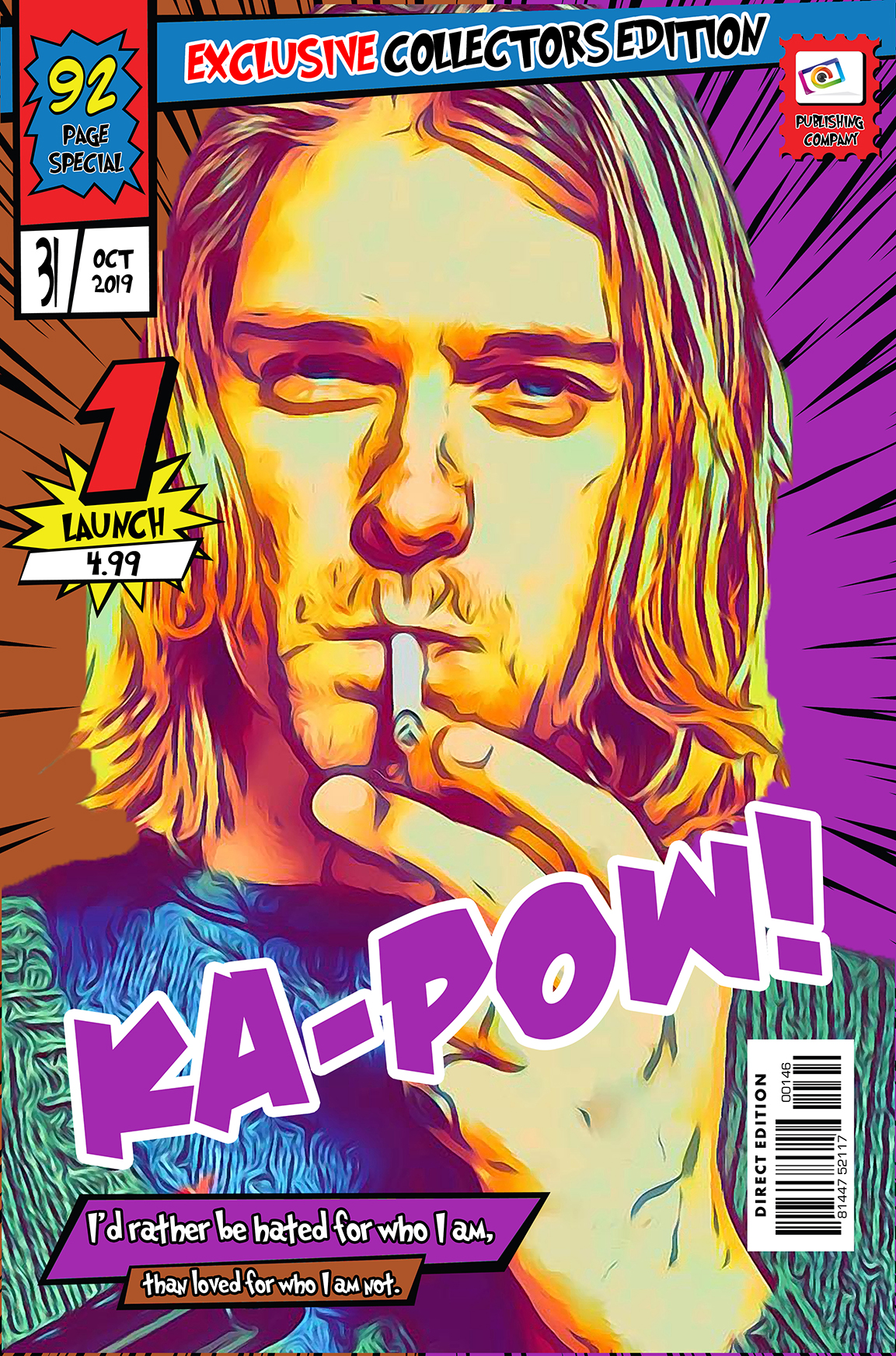 [KURT COBAIN] – Comic Book Cover Art (Available in 3 formats and 3 different sizes)