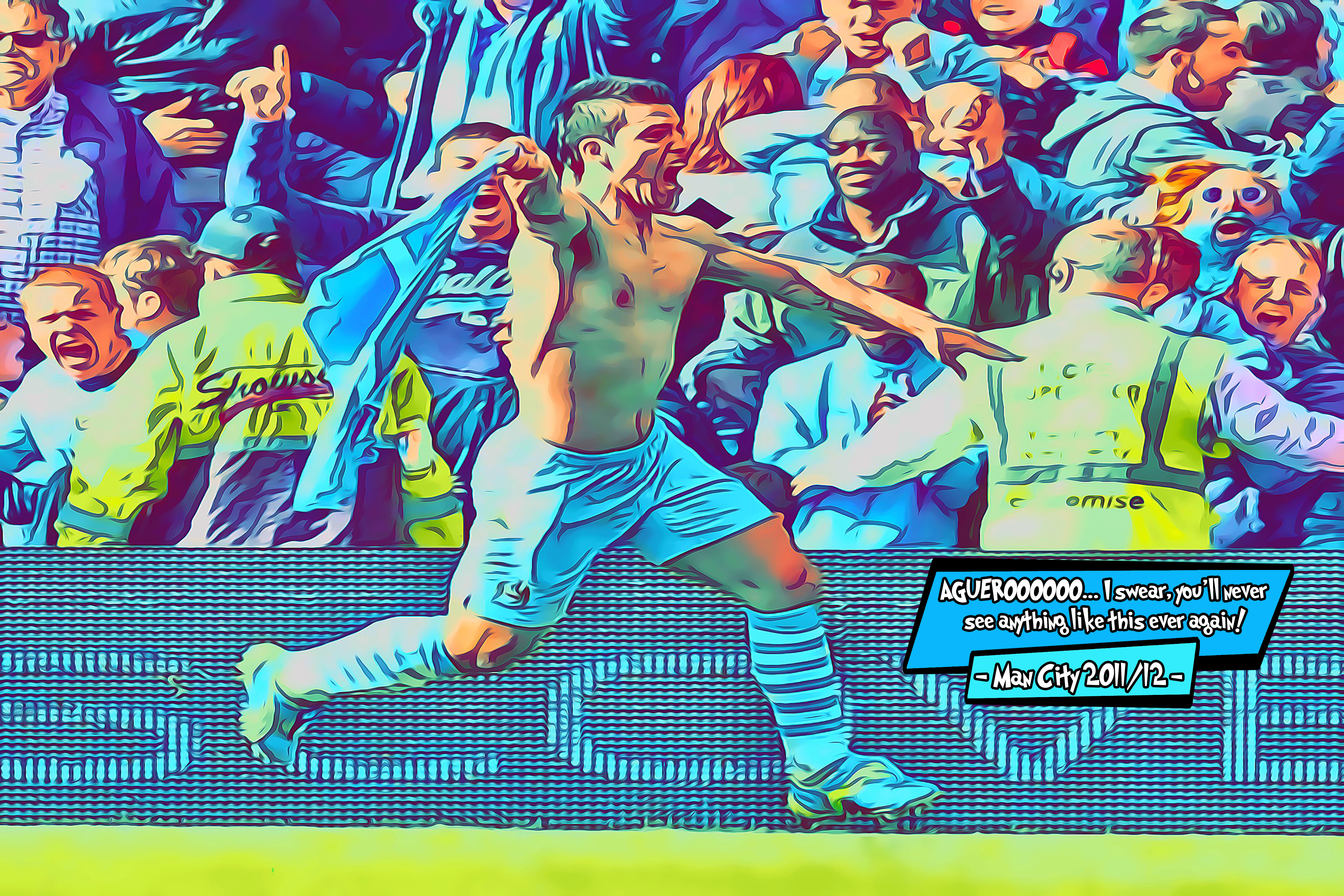 [AGUEROOO - MAN CITY PREMIER LEAGUE CHAMPIONS 2011/12]– Comic Icons Art (Available in 3 formats and 3 different sizes)