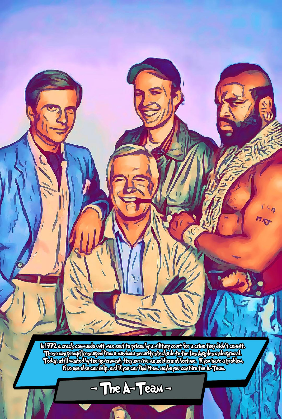 [THE A TEAM]– Comic Icons Art (Available in 3 formats and 3 different sizes)
