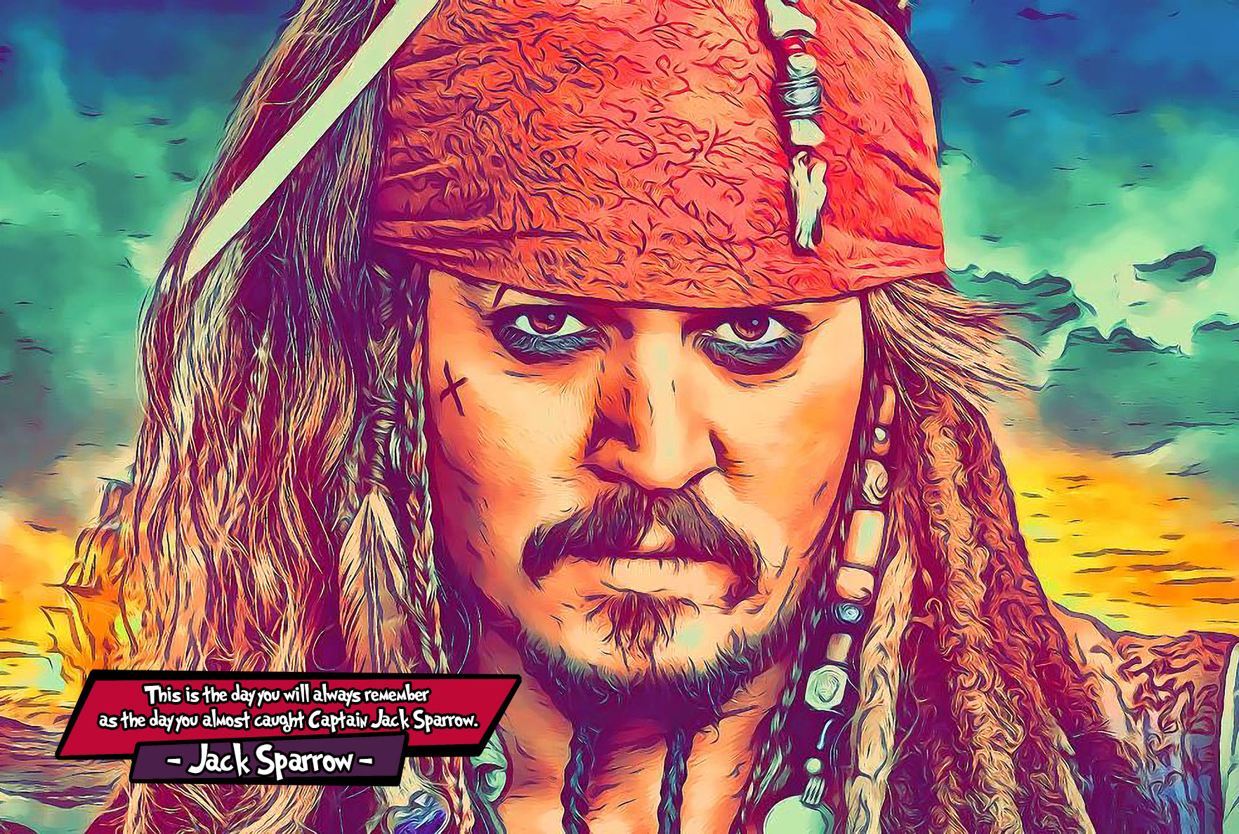 [JACK SPARROW]– Comic Icons Art (Available in 3 formats and 3 different sizes)