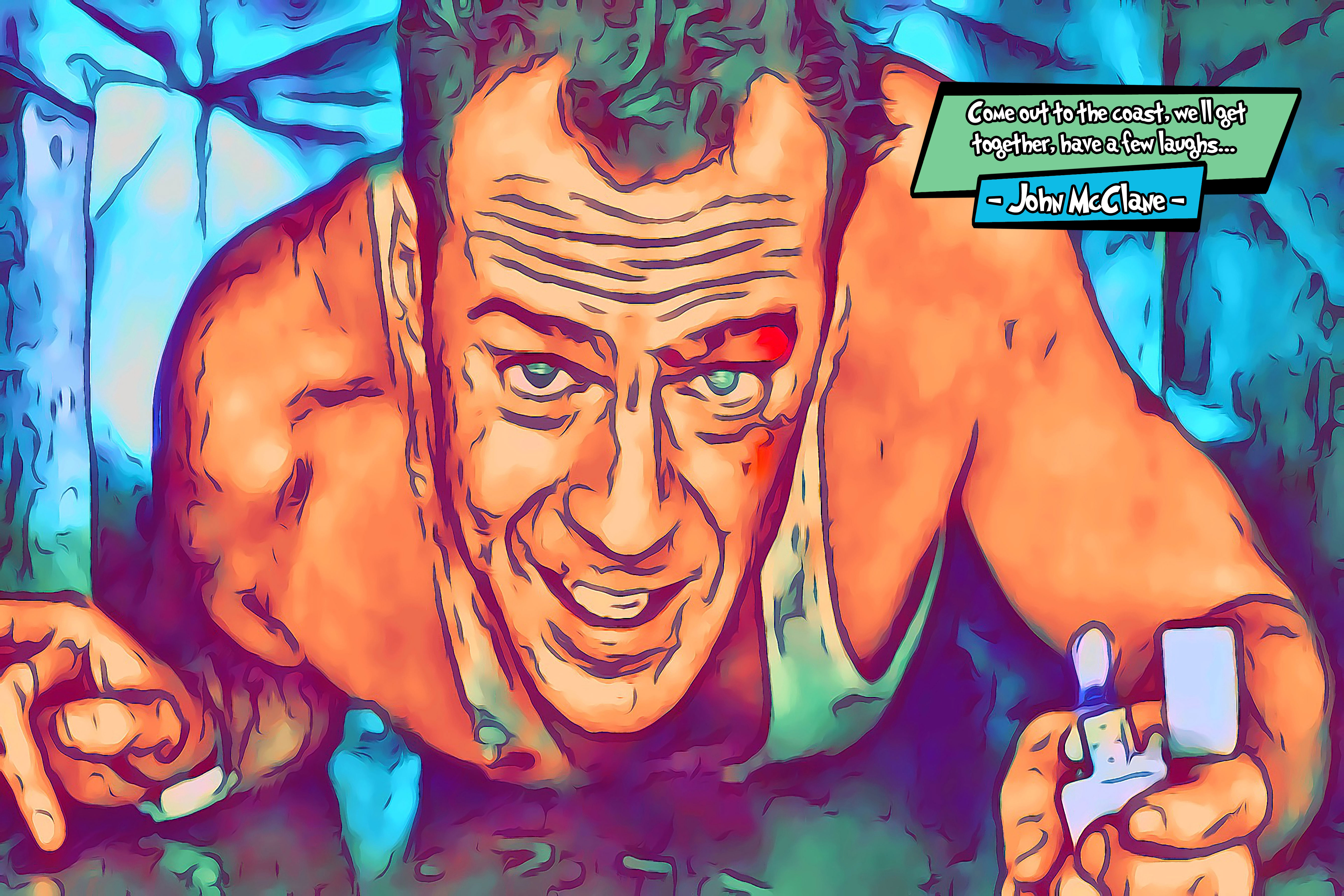 [JOHN MCCLANE - DIE HARD]– Comic Icons Art (Available in 3 formats and 3 different sizes)