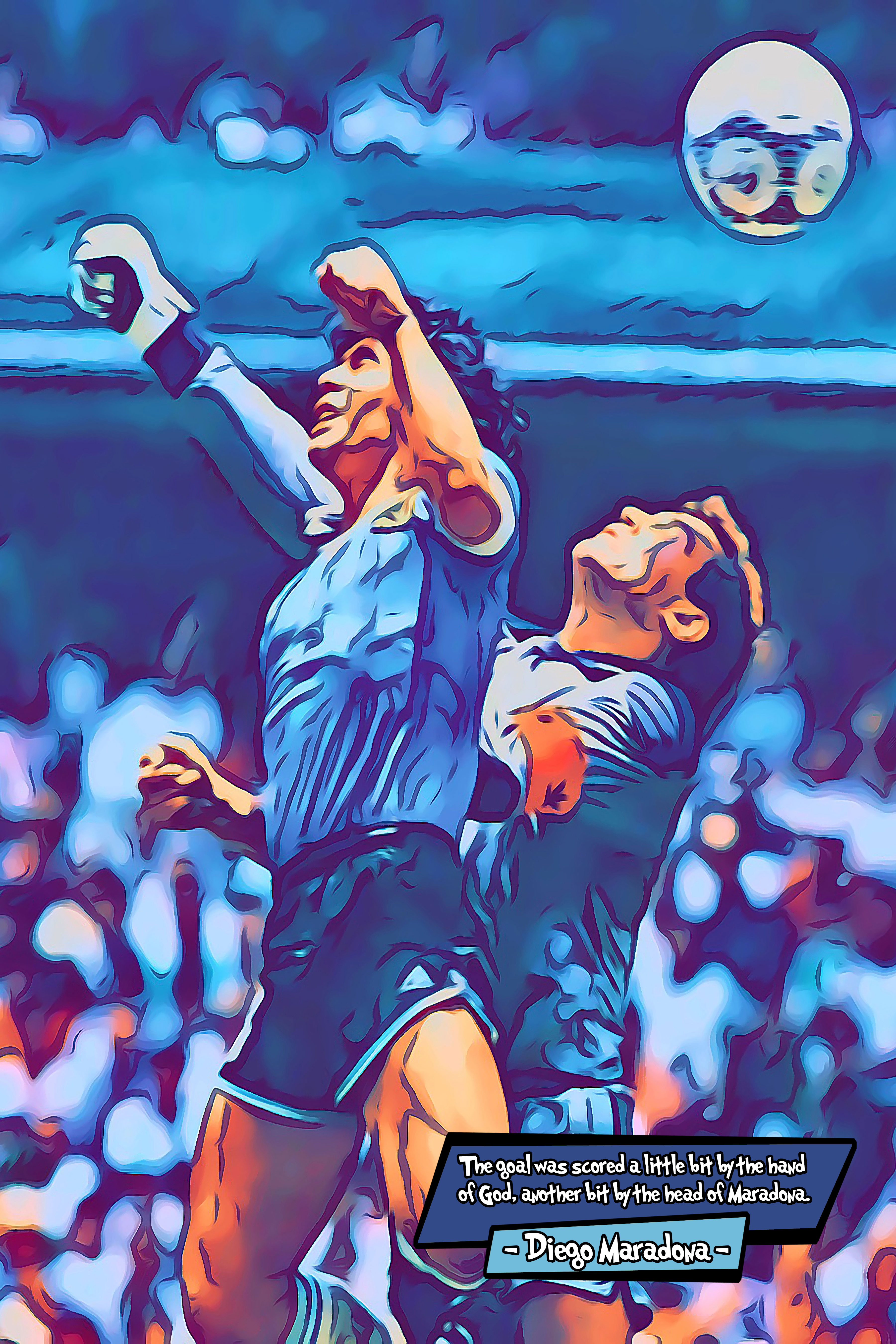 [HAND OF GOD - MEXICO 1986]– Comic Icons Art (Available in 3 formats and 3 different sizes)