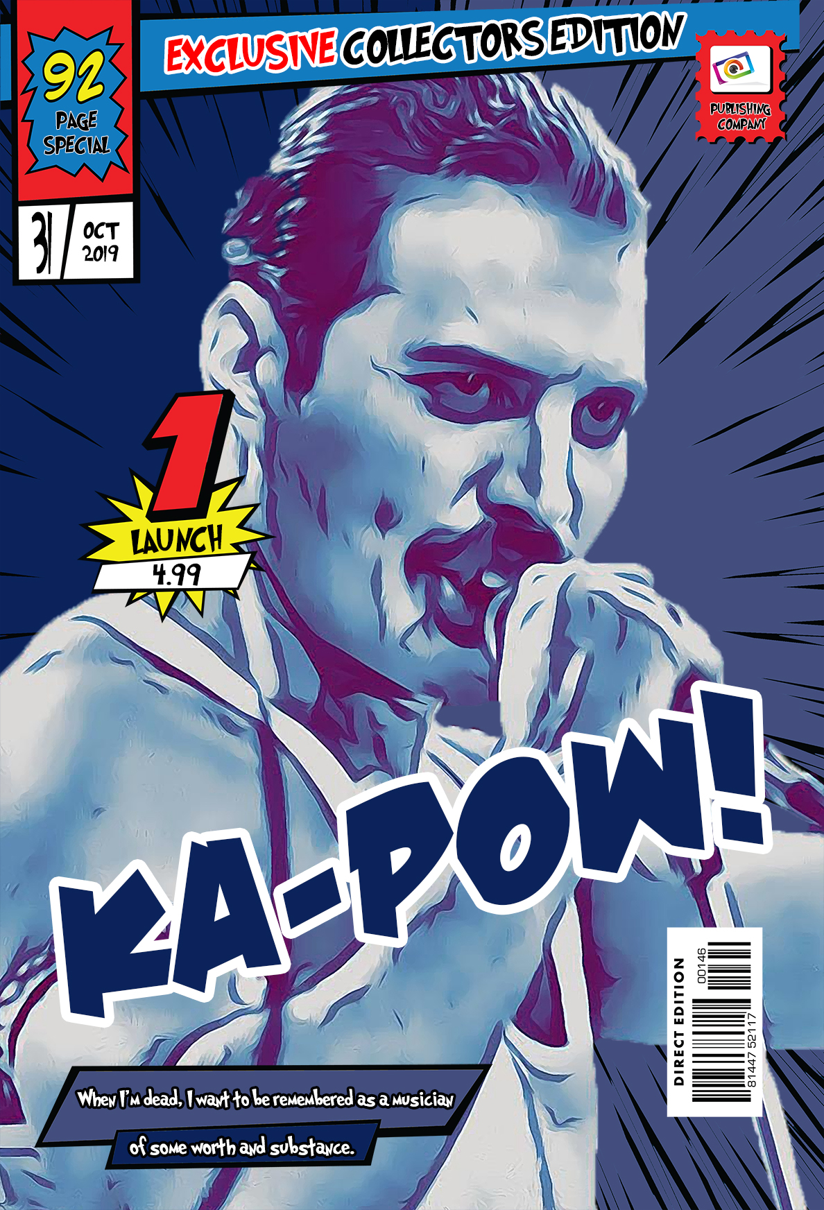 [FREDDY MERCURY] – Comic Book Cover Art (Available in 3 formats and 3 different sizes)