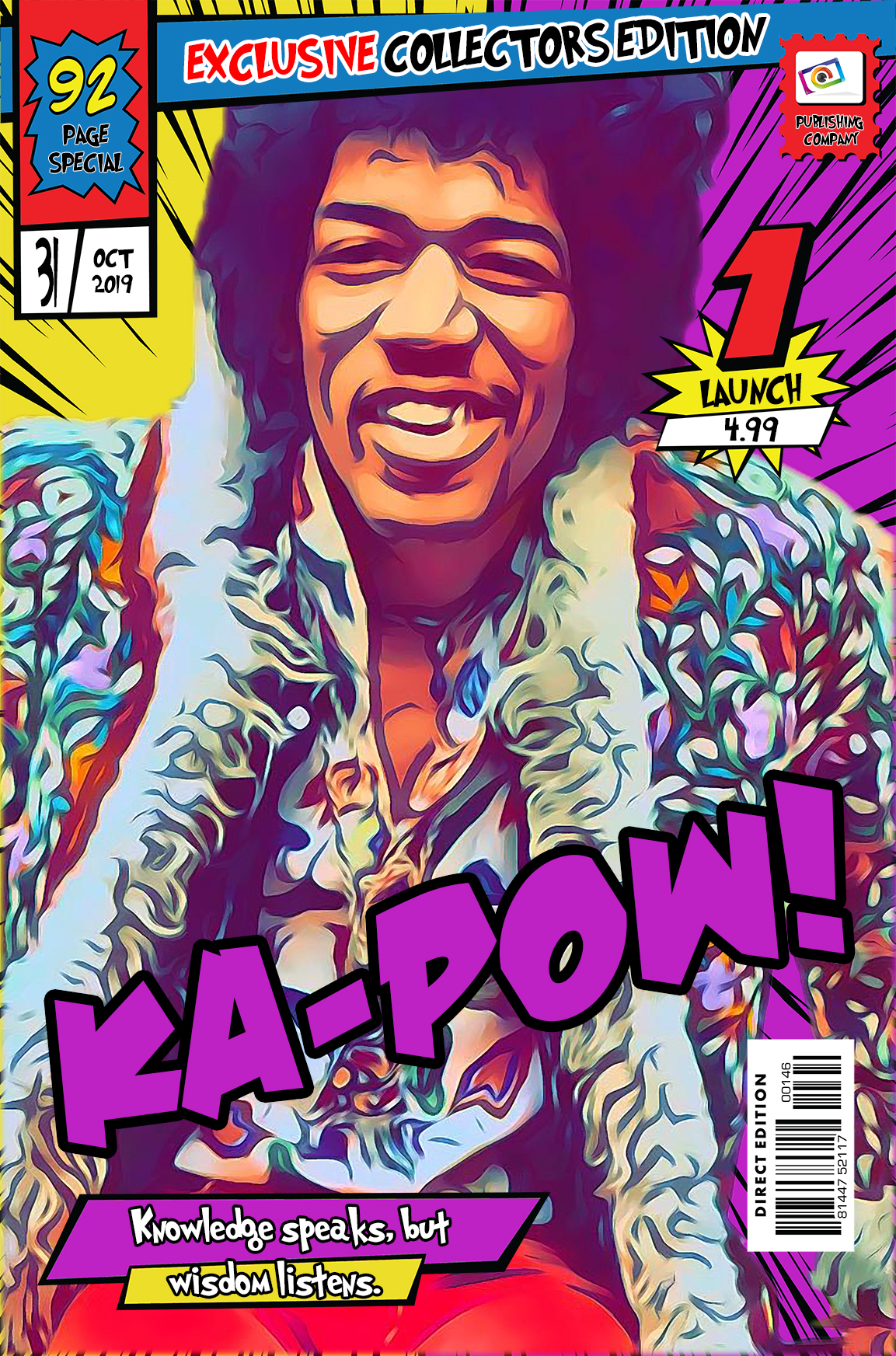 [JIMI HENDRIX] – Comic Book Cover Art (Available in 3 formats and 3 different sizes)