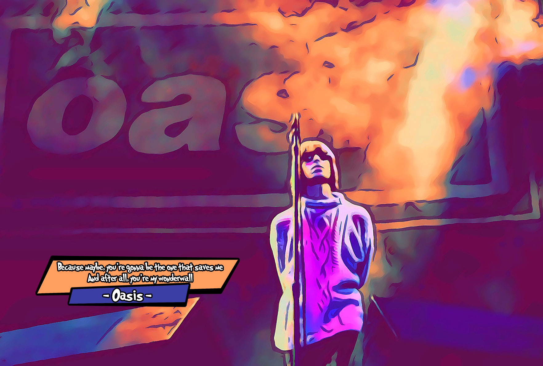 [OASIS - KNEBWORTH]– Comic Icons Art (Available in 3 formats and 3 different sizes)