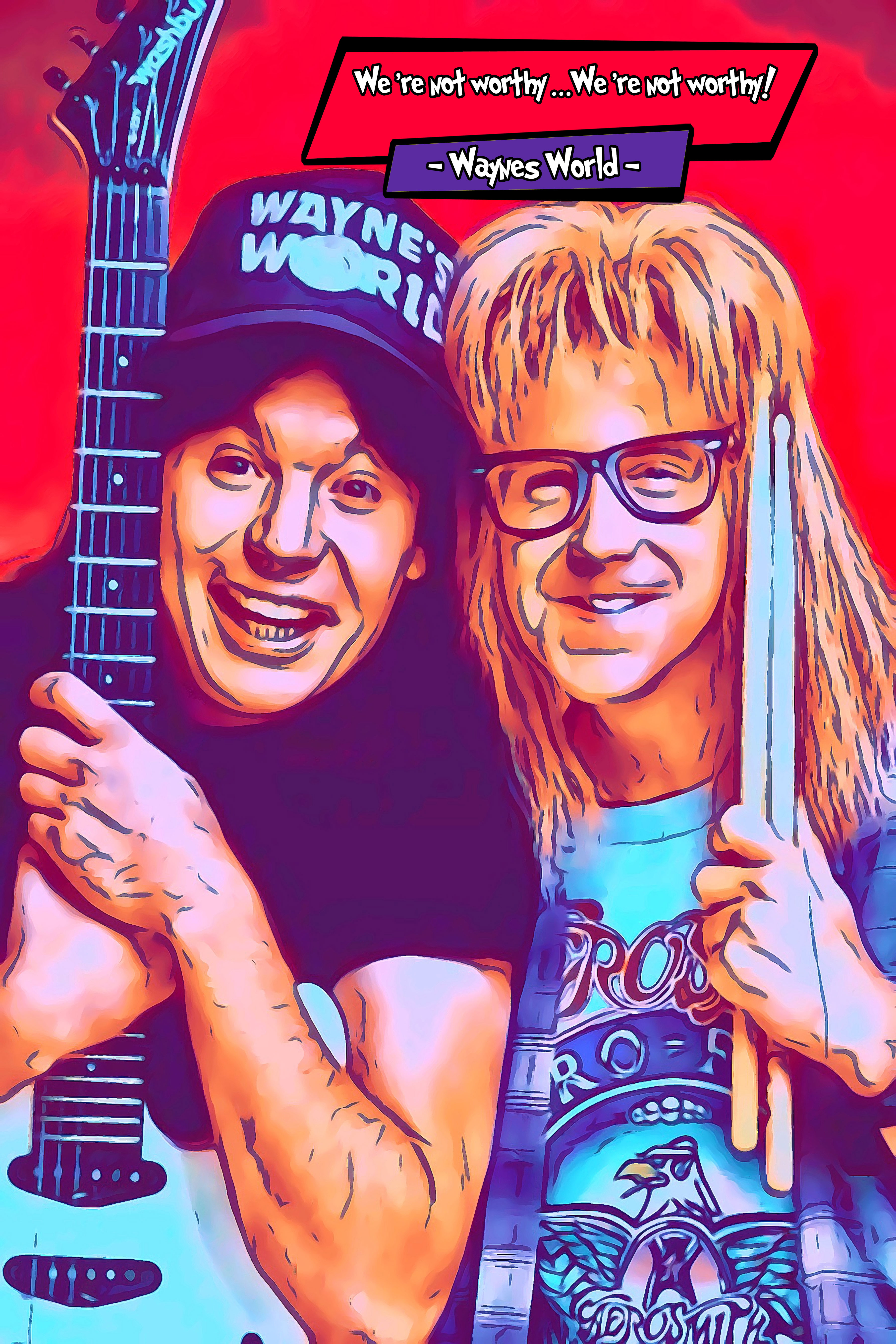 [WAYNES WORLD]– Comic Icons Art (Available in 3 formats and 3 different sizes)