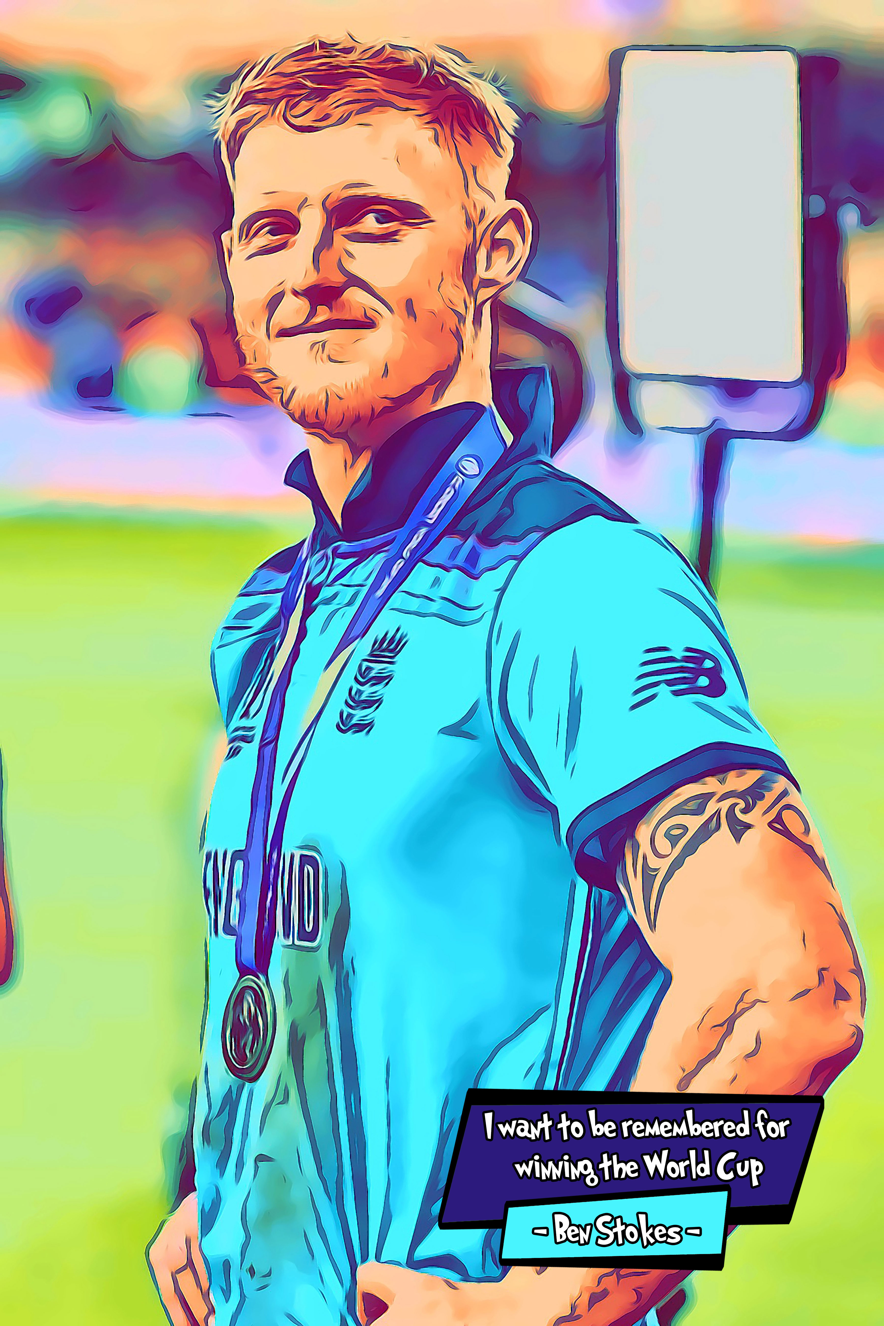 [BEN STOKES]– Comic Icons Art (Available in 3 formats and 3 different sizes)