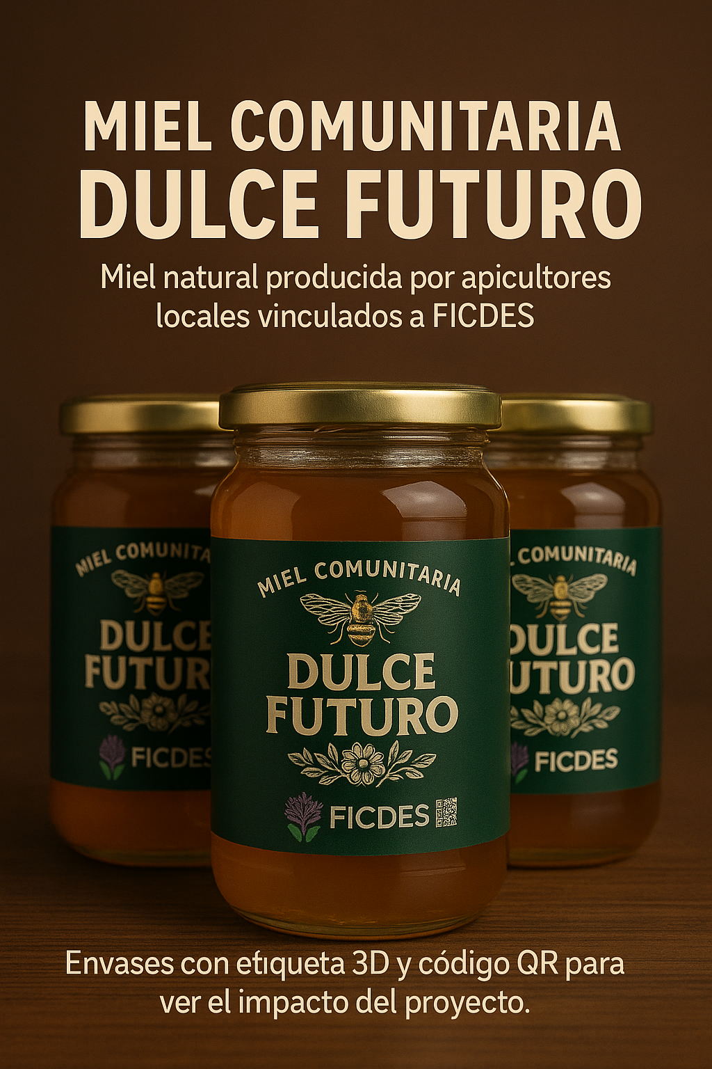 Miel natural producida por apicultores locales.