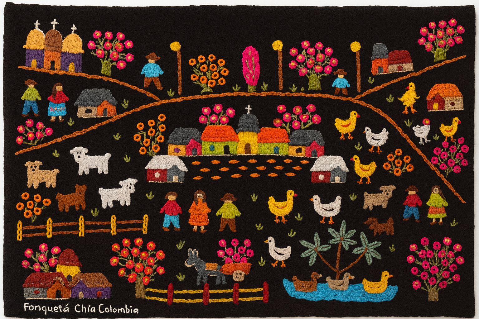 Panel textil de mola hecho a mano