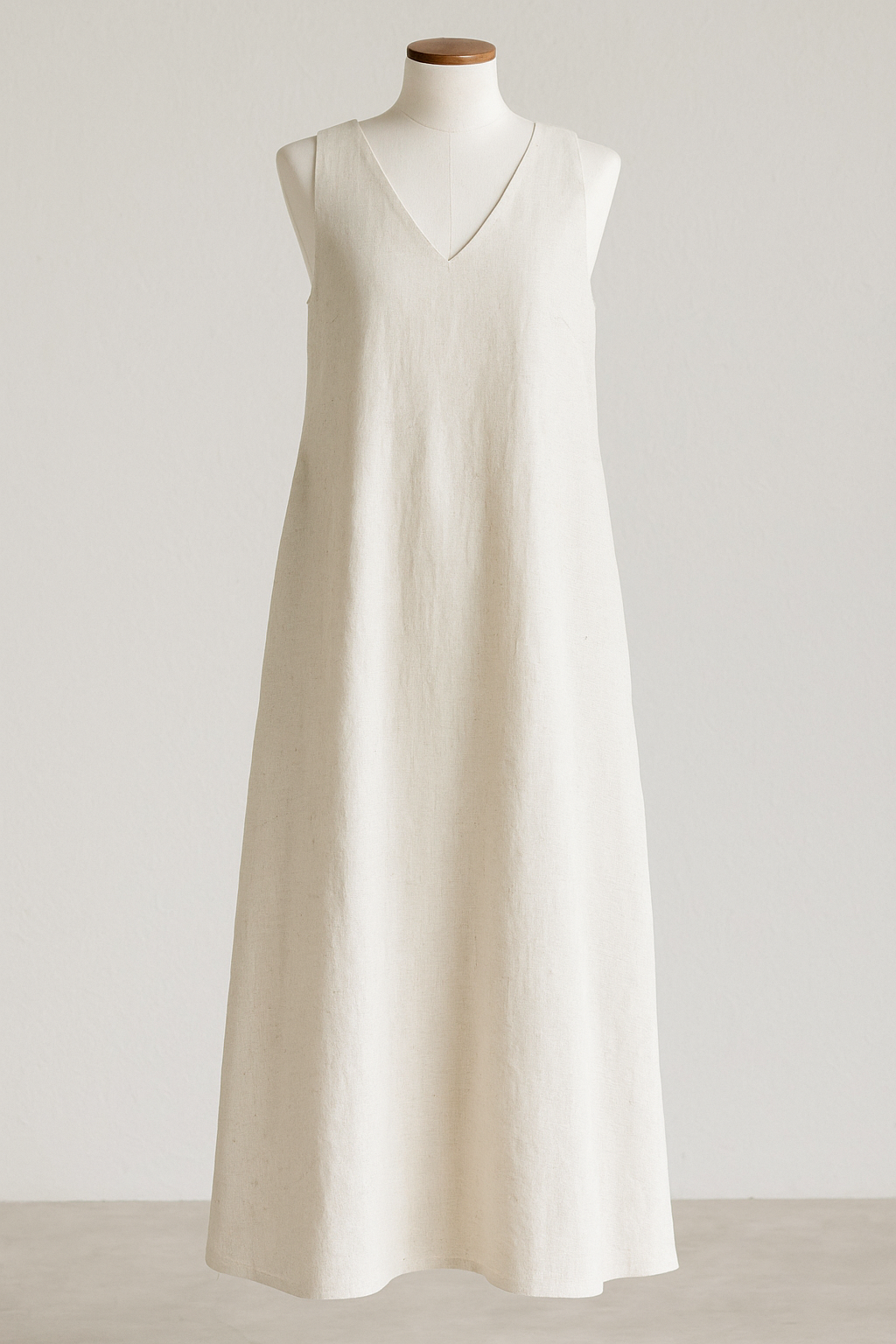 Vestido largo de lino sin mangas