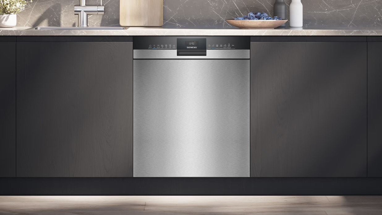 Siemens SN43ES04TE Dishwasher – Built-in, 13 place settings, Stainless steel, Quiet