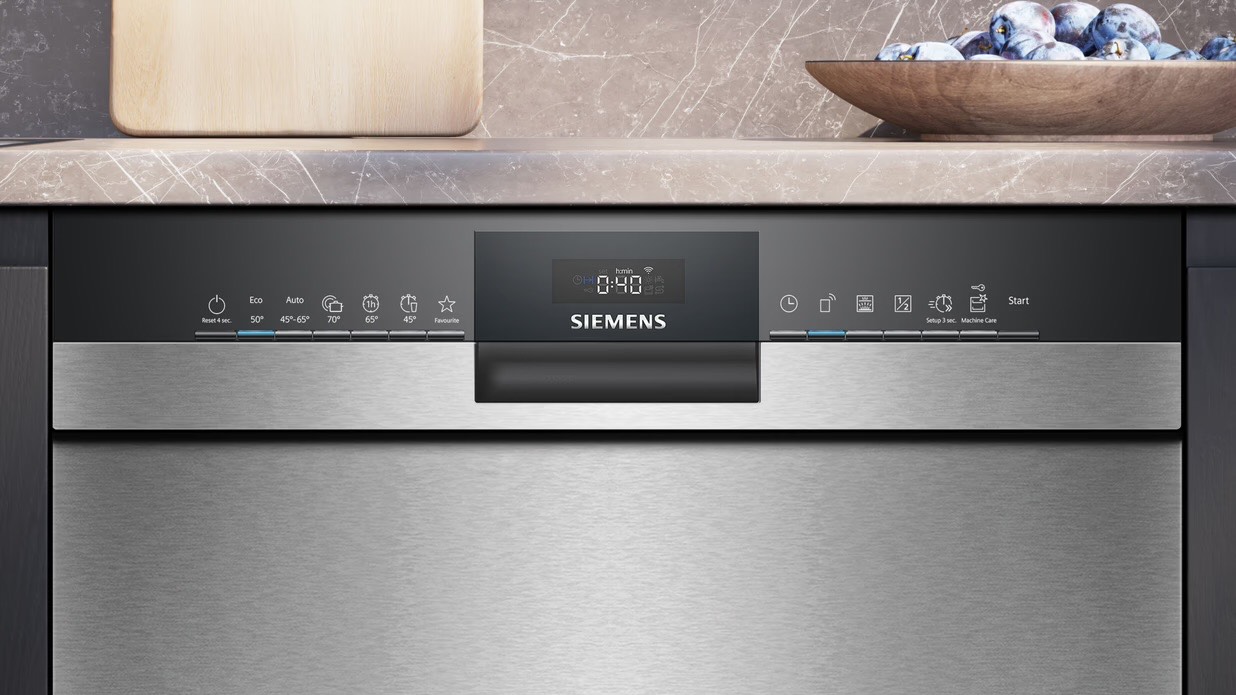 Siemens SN43ES04TE Dishwasher – Built-in, 13 place settings, Stainless steel, Quiet