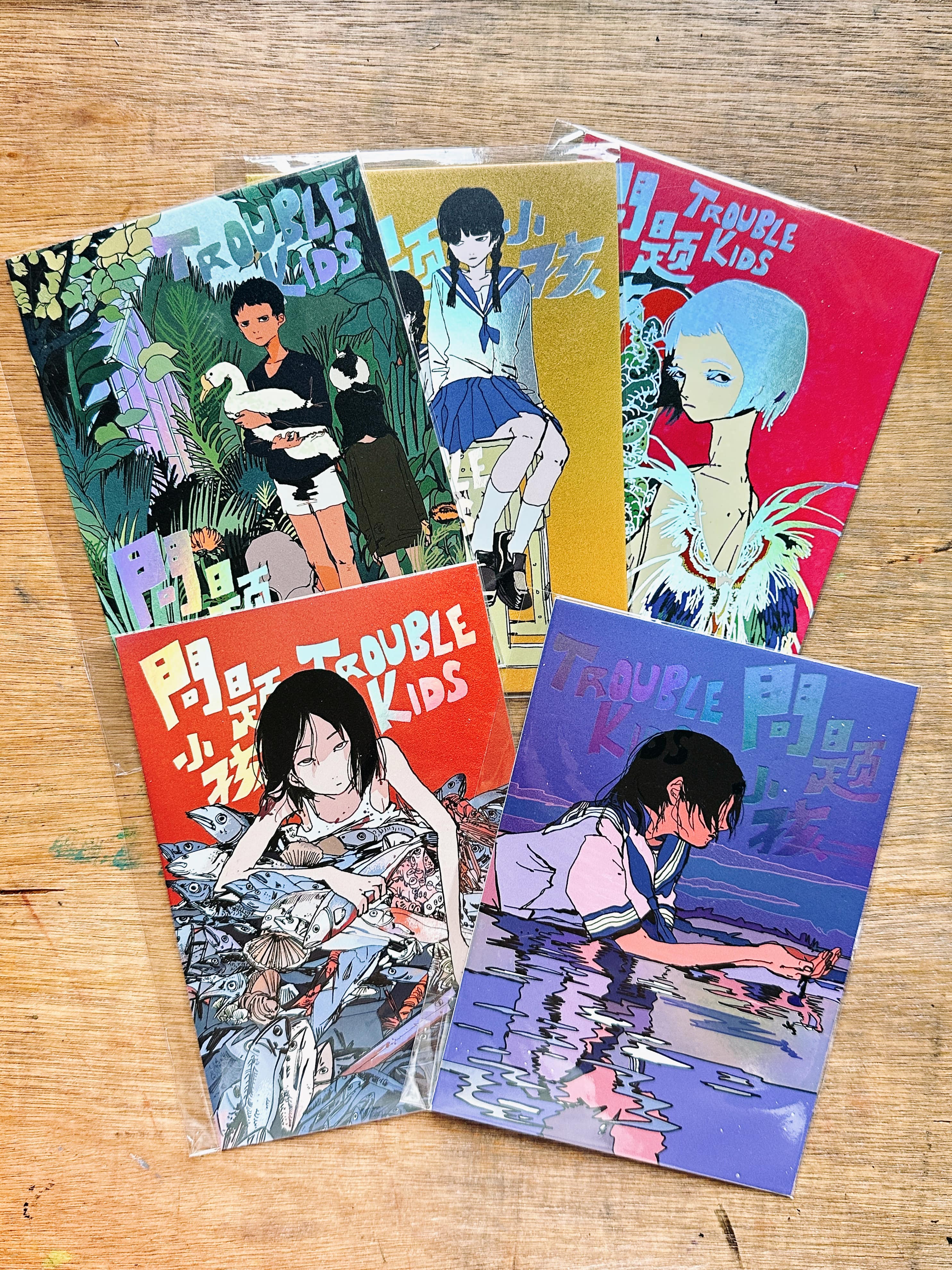 5 Postcard Series : TROUBLE KIDS