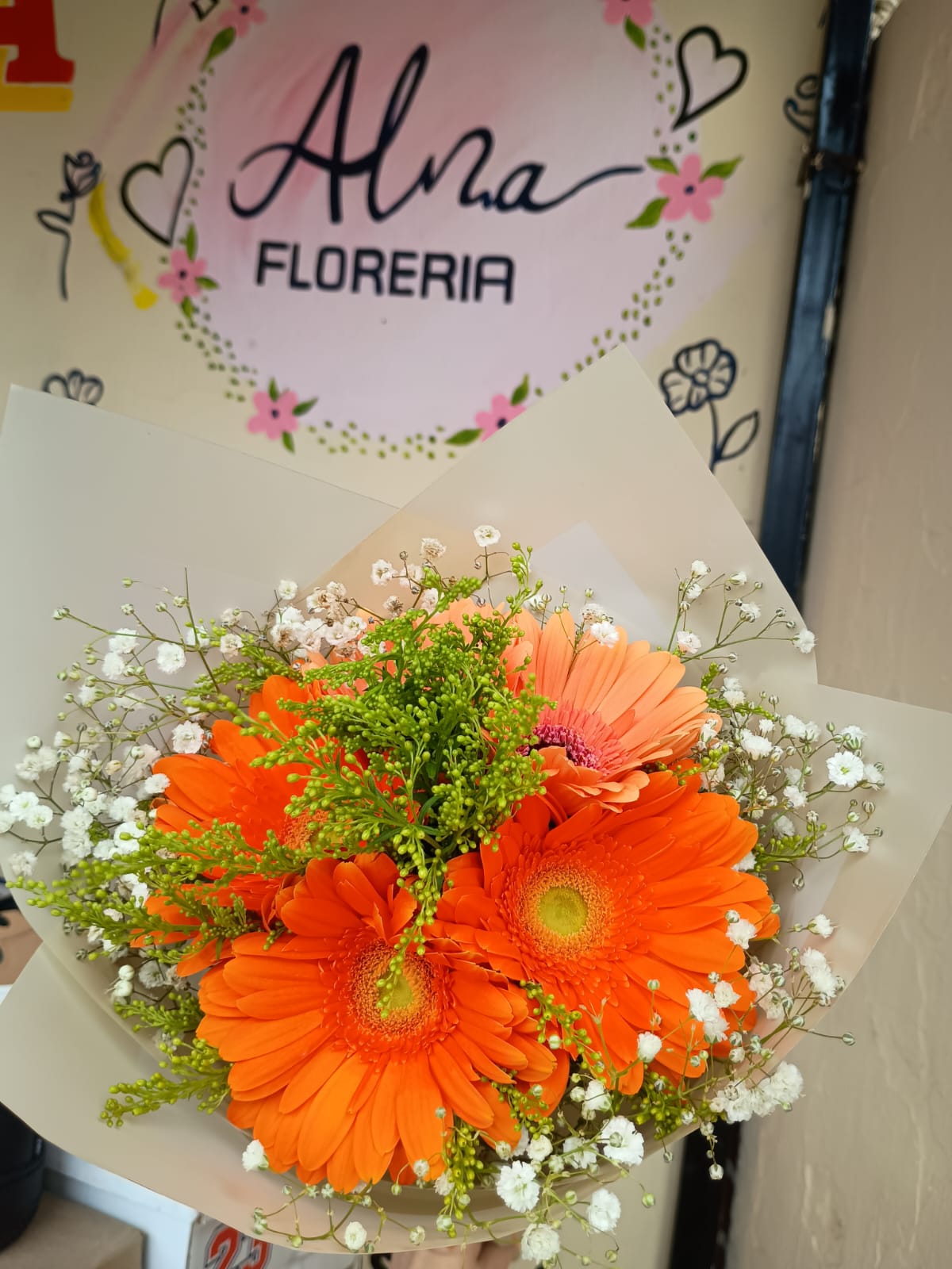 Ramo de gerberas naranjas