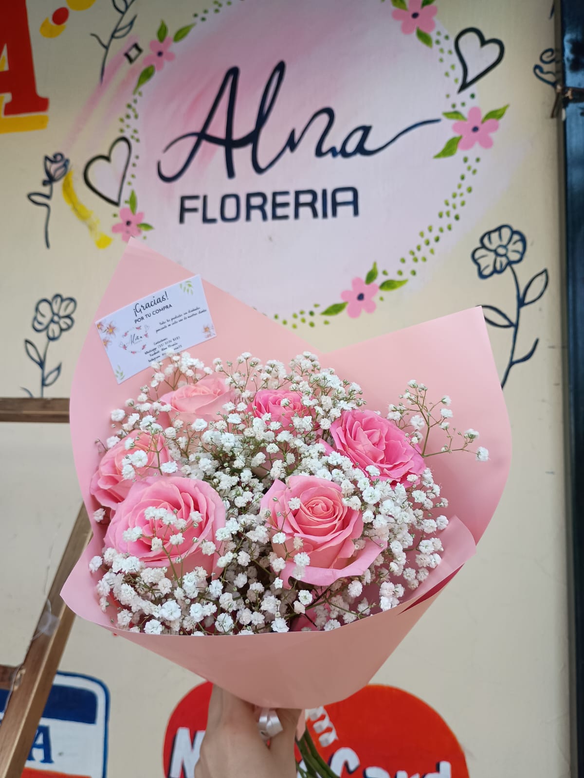 Ramo de rosas rosas