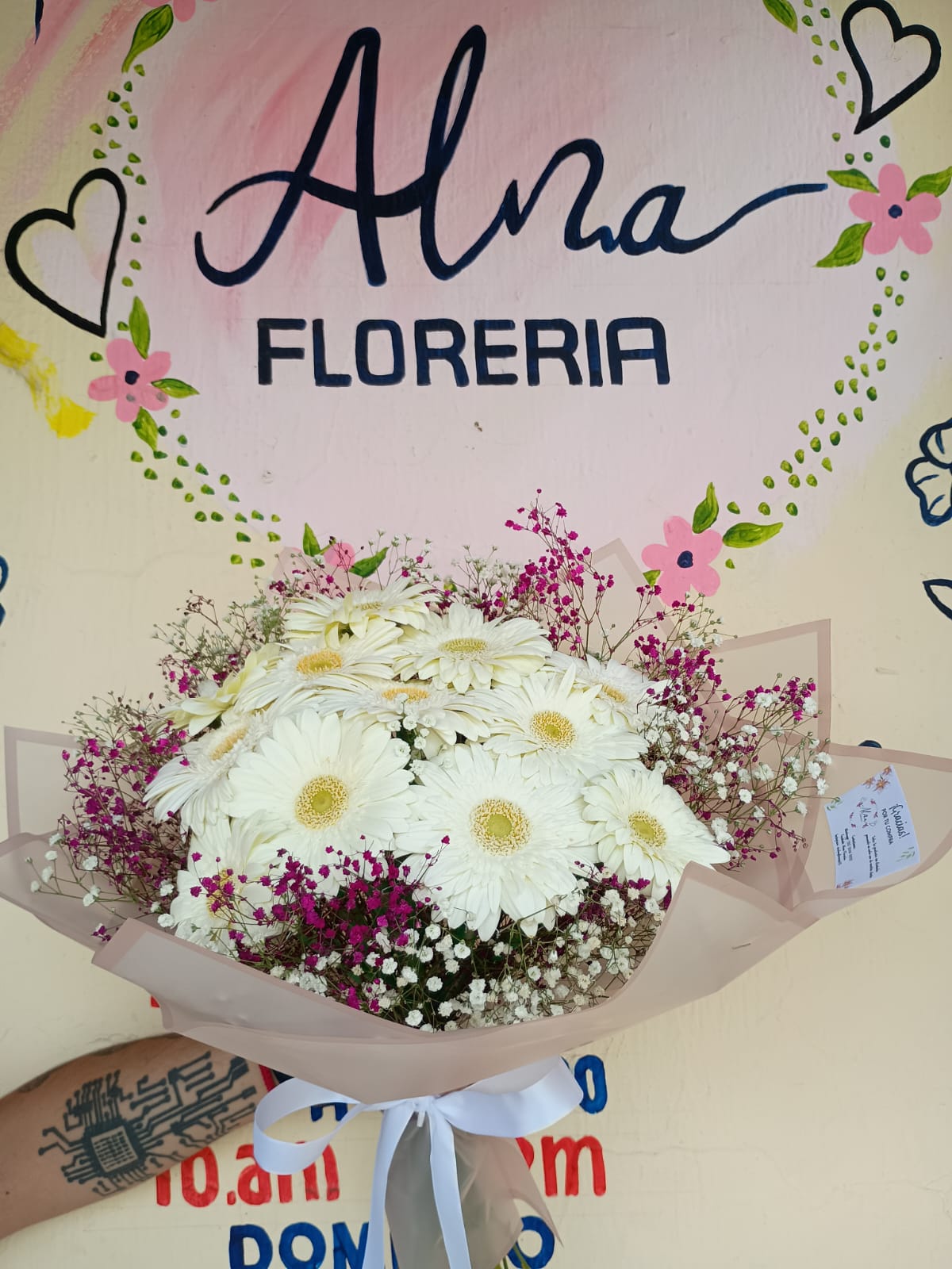 Ramo de gerberas blancas