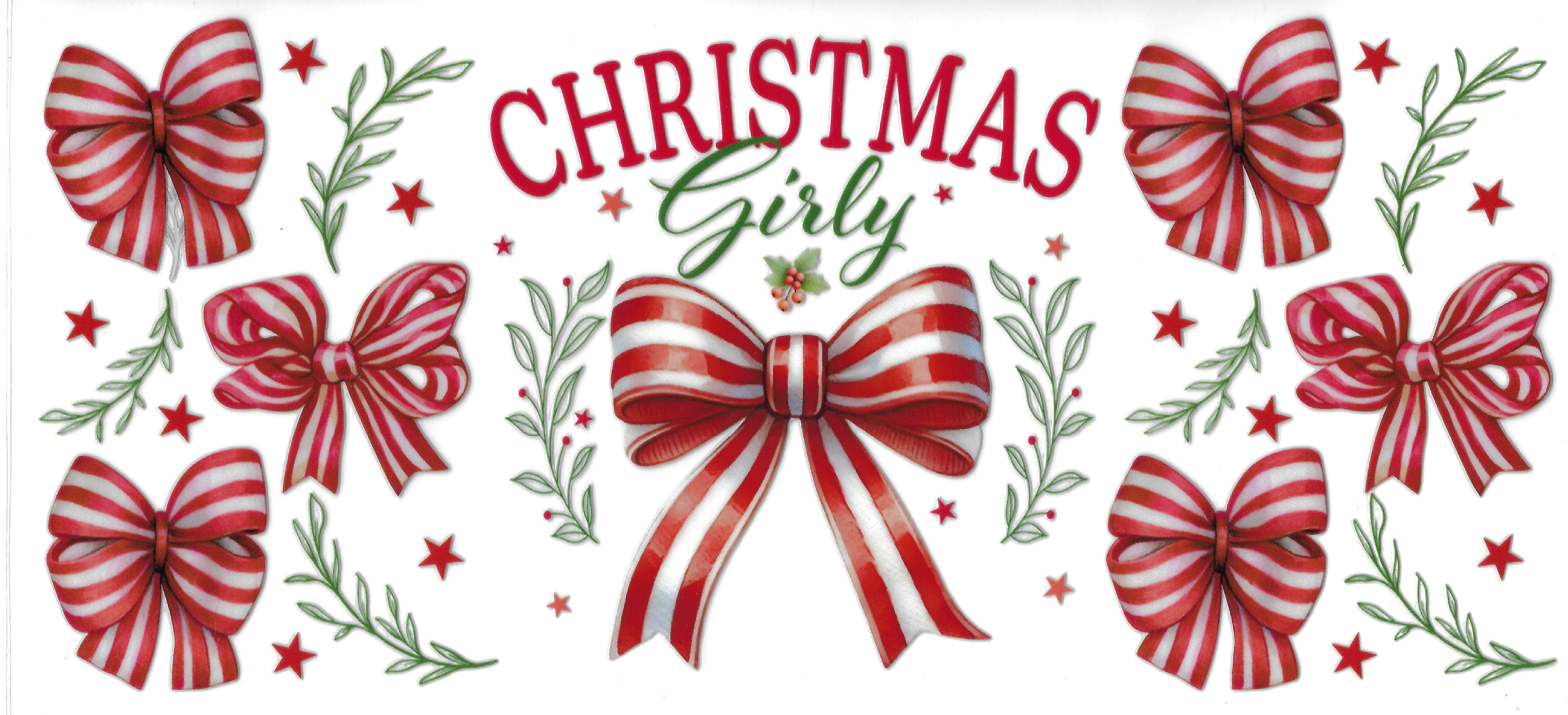 Christmas Girly Red and White Bows