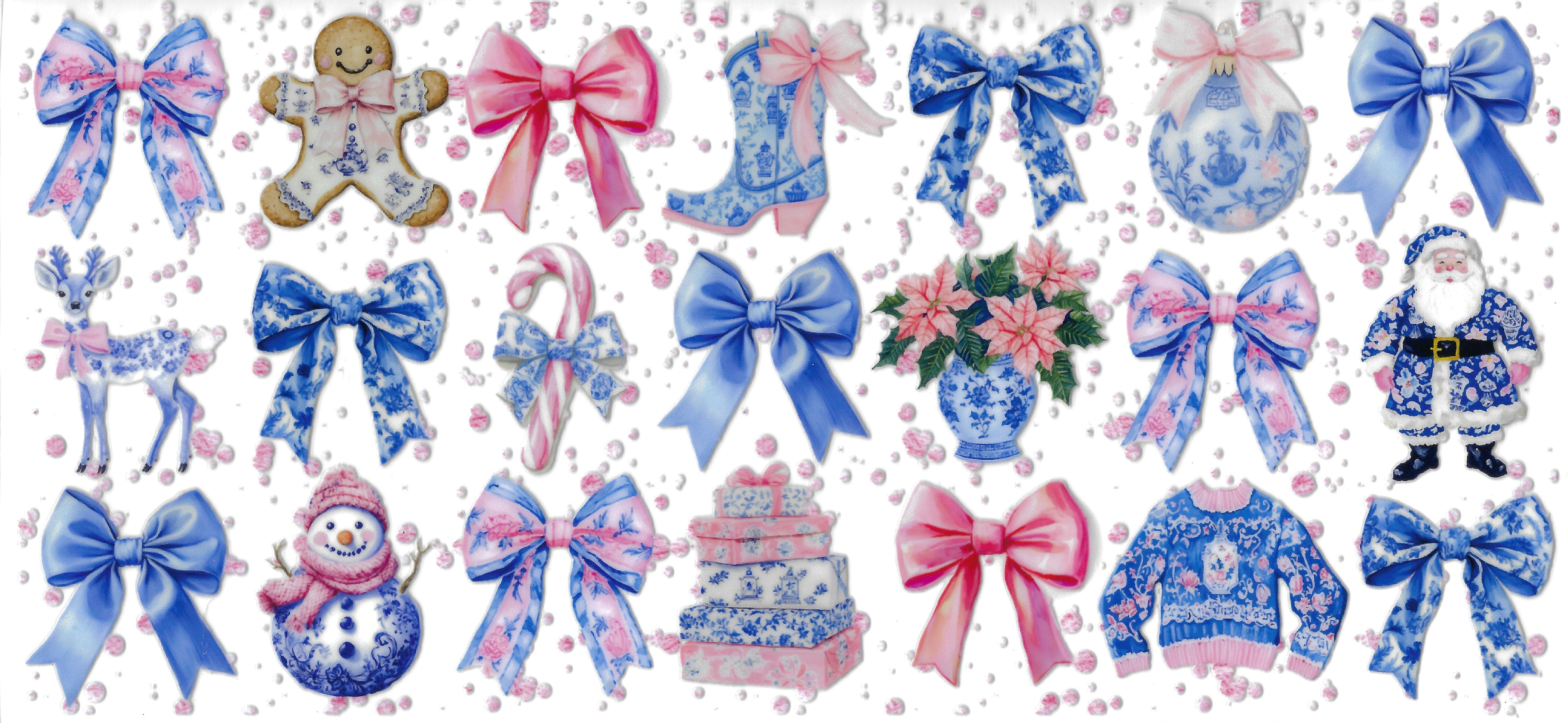 Blue and Pink Christmas Ornaments
