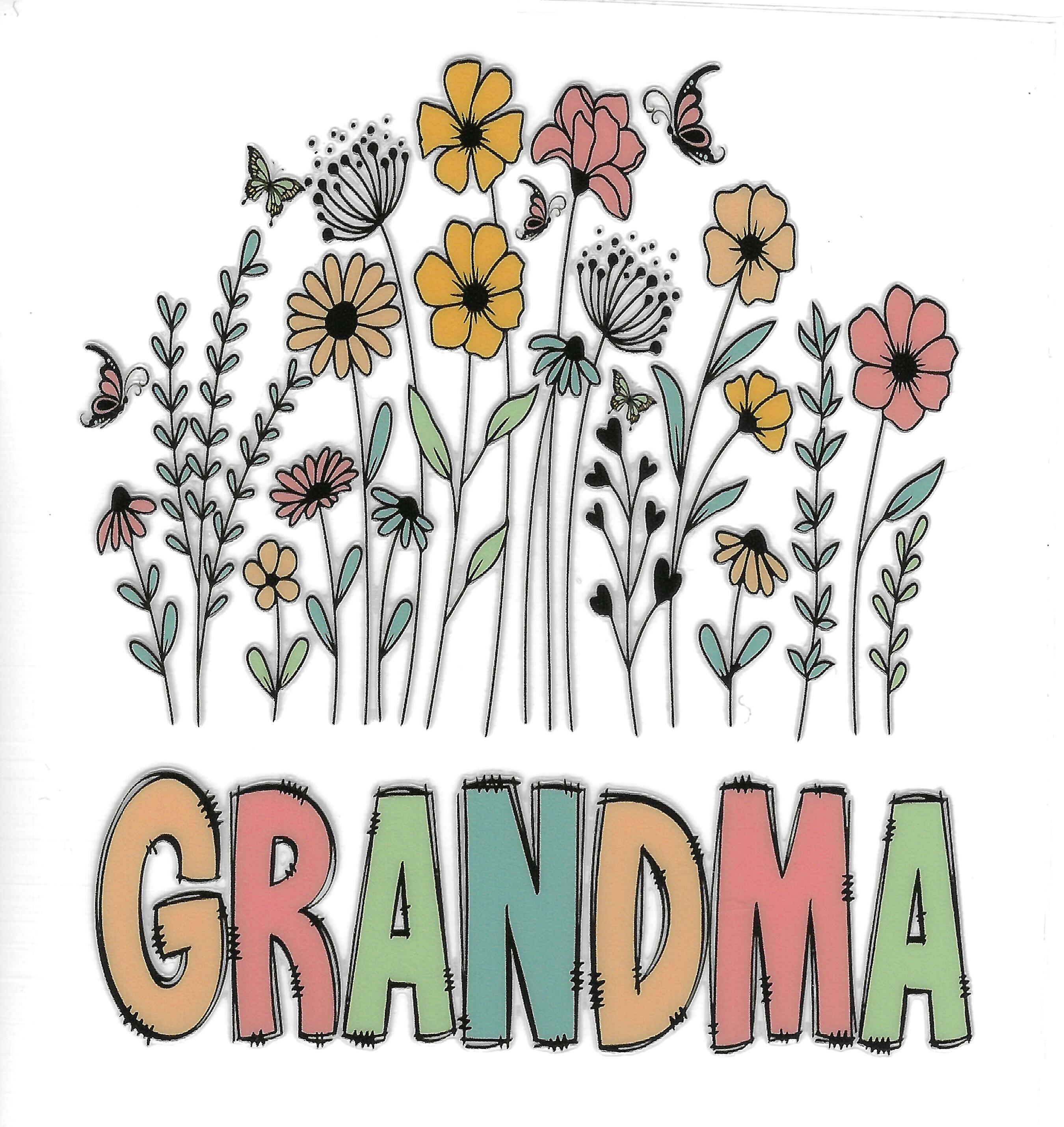 Grandma Flowers Decal