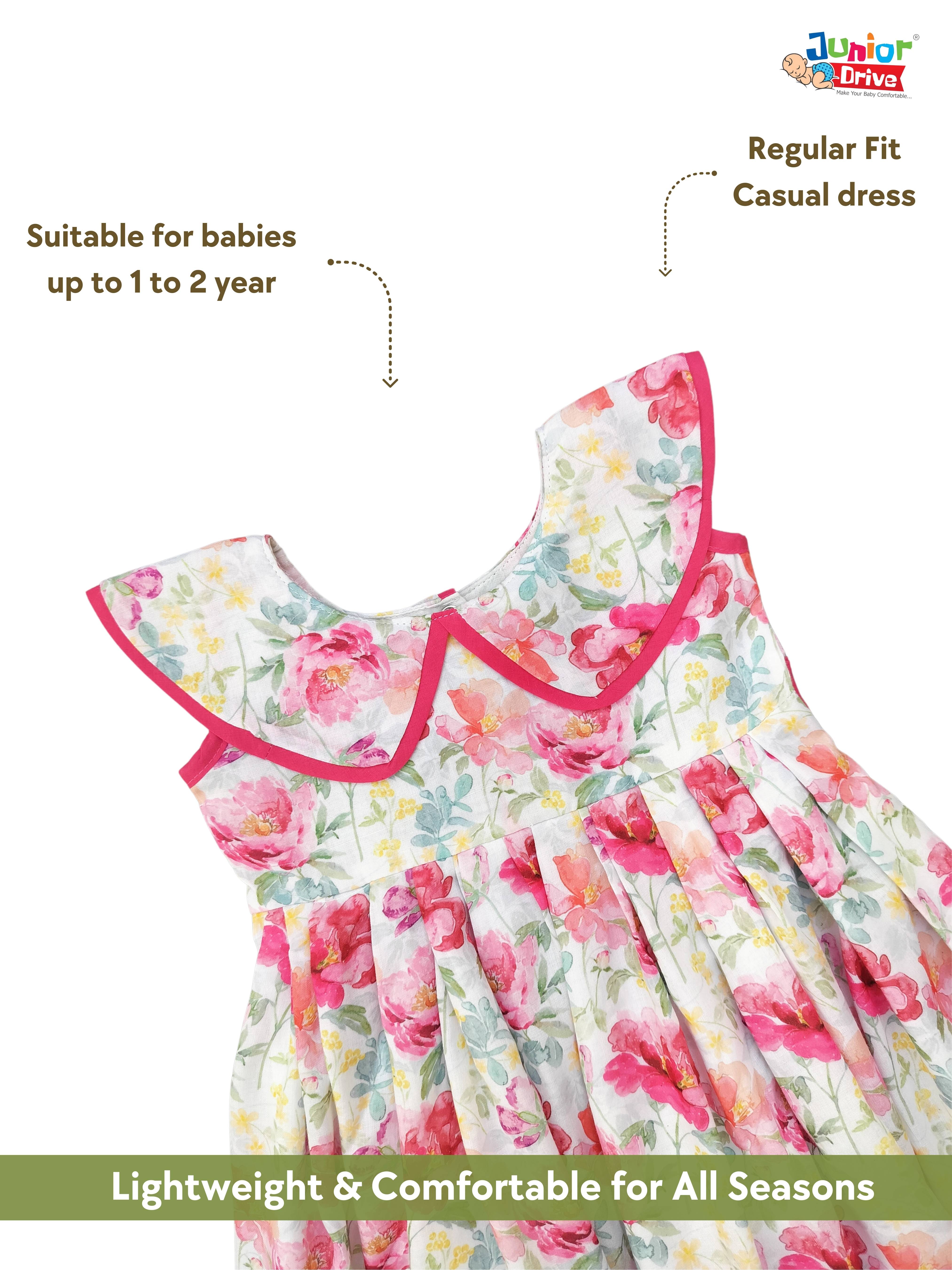 Cotton Knee-Long Baby Girl’s Dress/Frock.